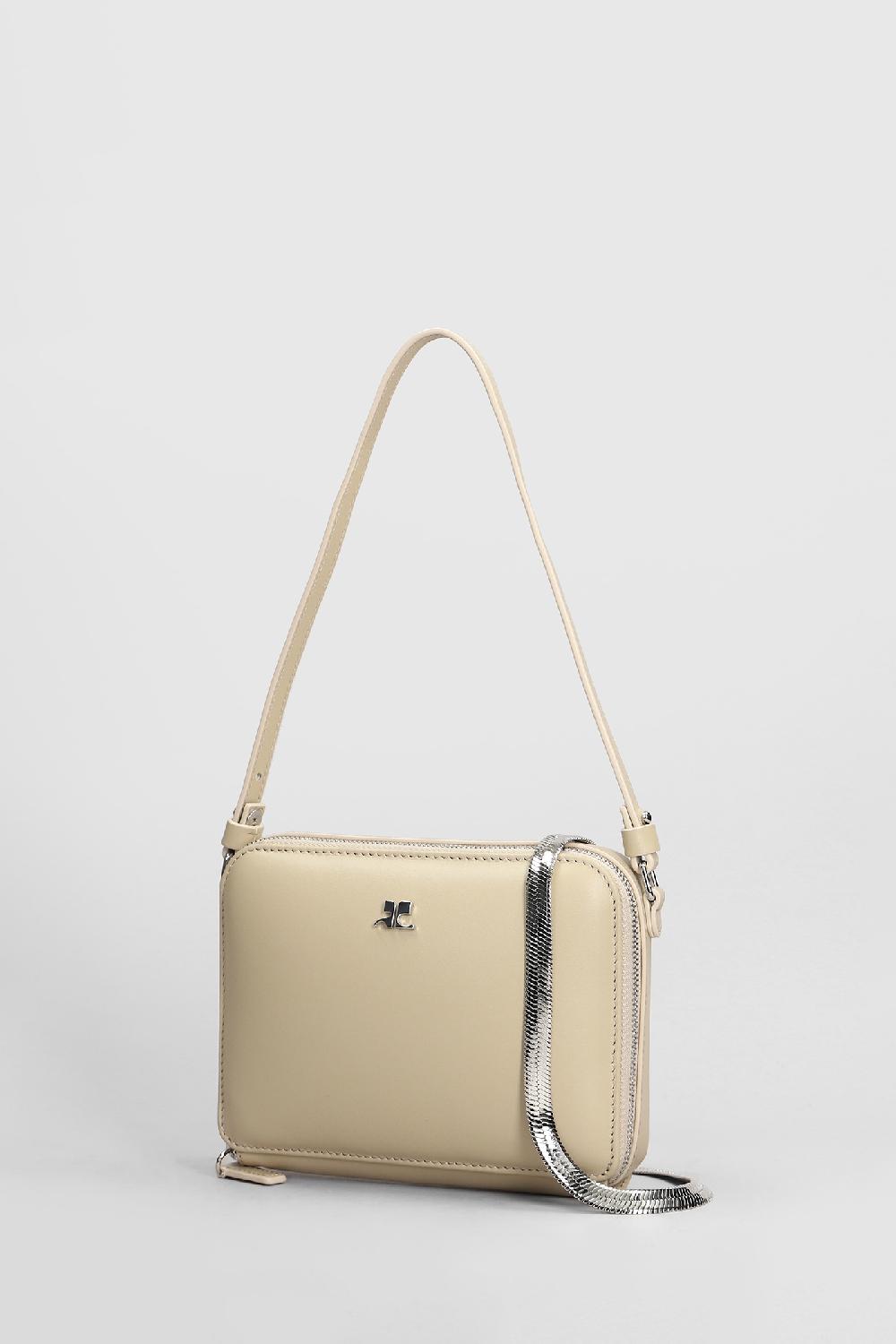 Deliberti Courreges Borsa A Spalla In Pelle Beige Cod. 408108 - Deliberti The Luxury Shopping