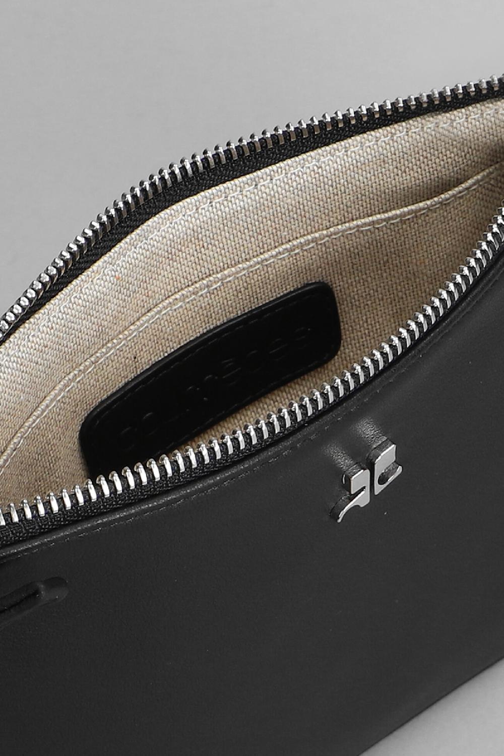 Deliberti Courreges Borsa A Spalla In Pelle Nera Cod. 357733 - Deliberti The Luxury Shopping