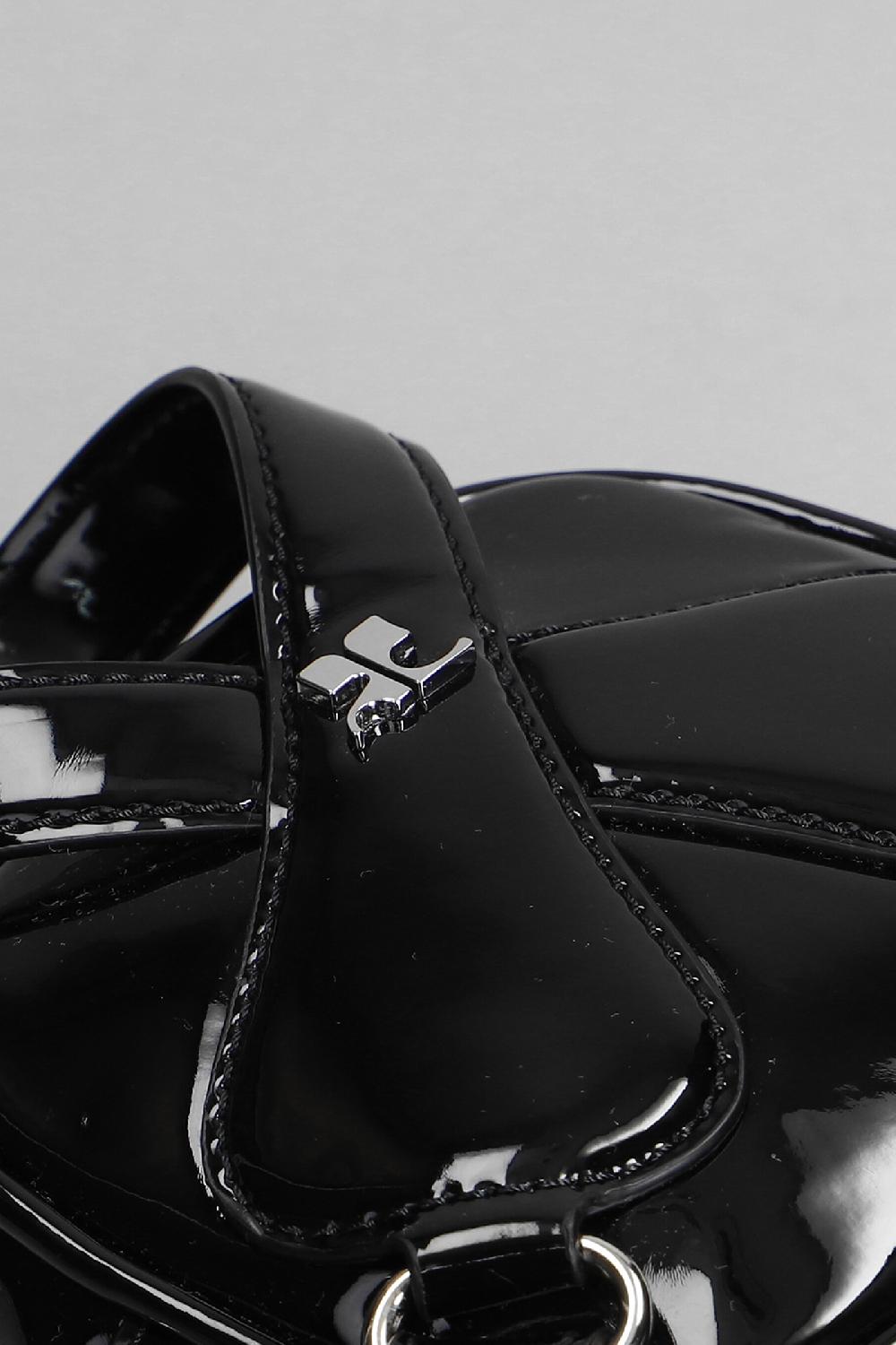 Deliberti Courreges Borsa A Spalla In Pelle Nera Cod. 365130 - Deliberti The Luxury Shopping