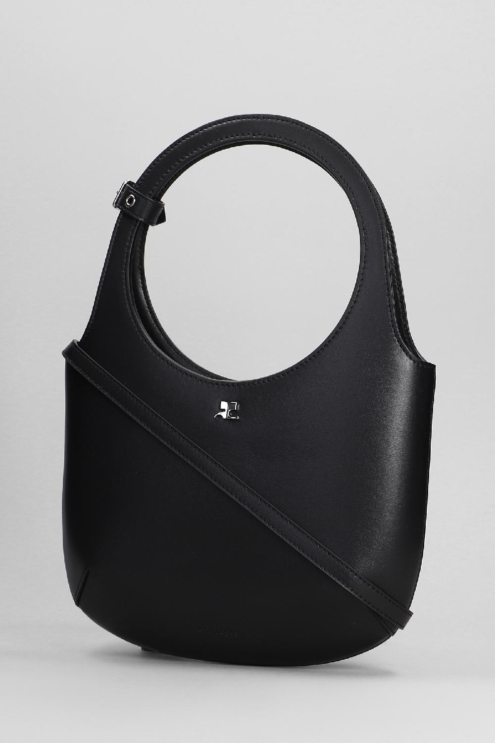 Deliberti Courreges Borsa A Spalla In Pelle Nera Cod. 398460 - Deliberti The Luxury Shopping