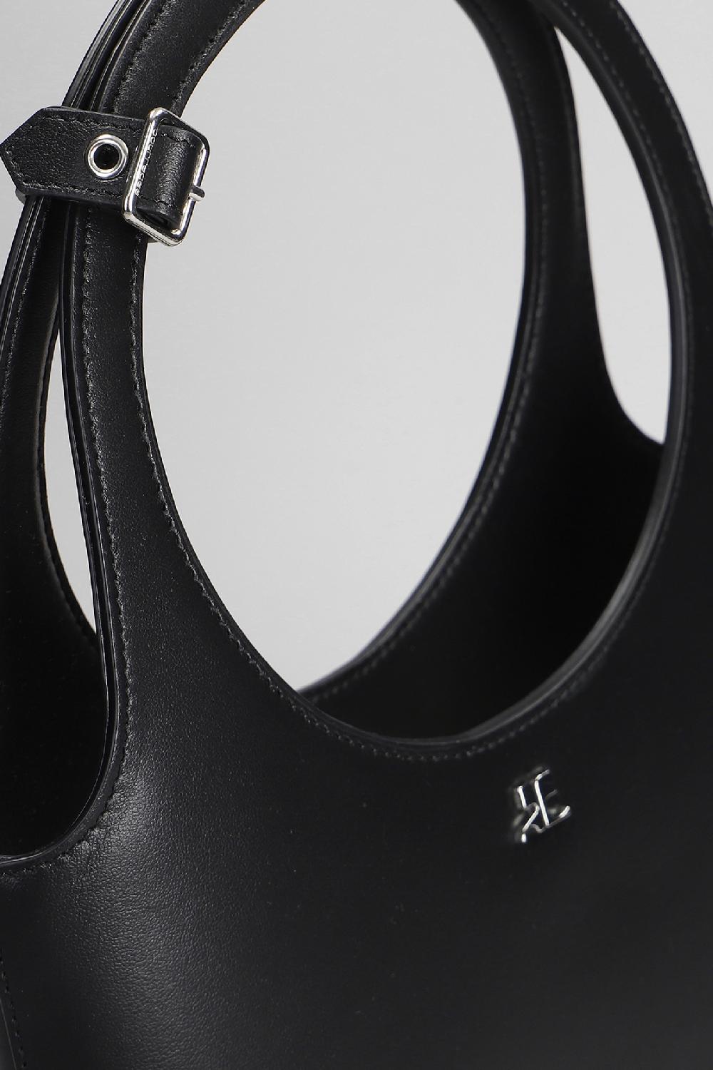 Deliberti Courreges Borsa A Spalla In Pelle Nera Cod. 398460 - Deliberti The Luxury Shopping