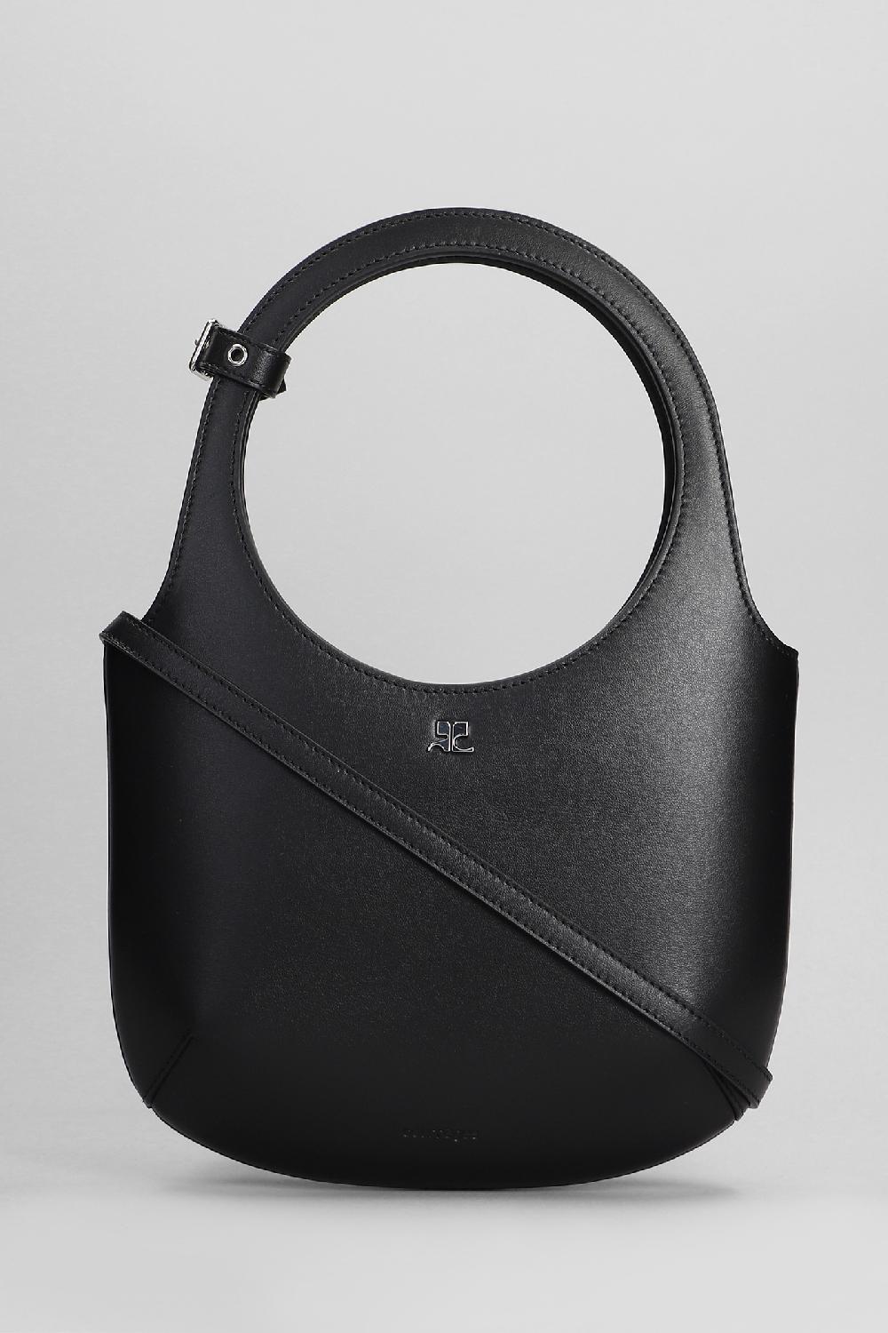 Deliberti Courreges Borsa a spalla in pelle nera cod. 398460 - Deliberti The Luxury Shopping