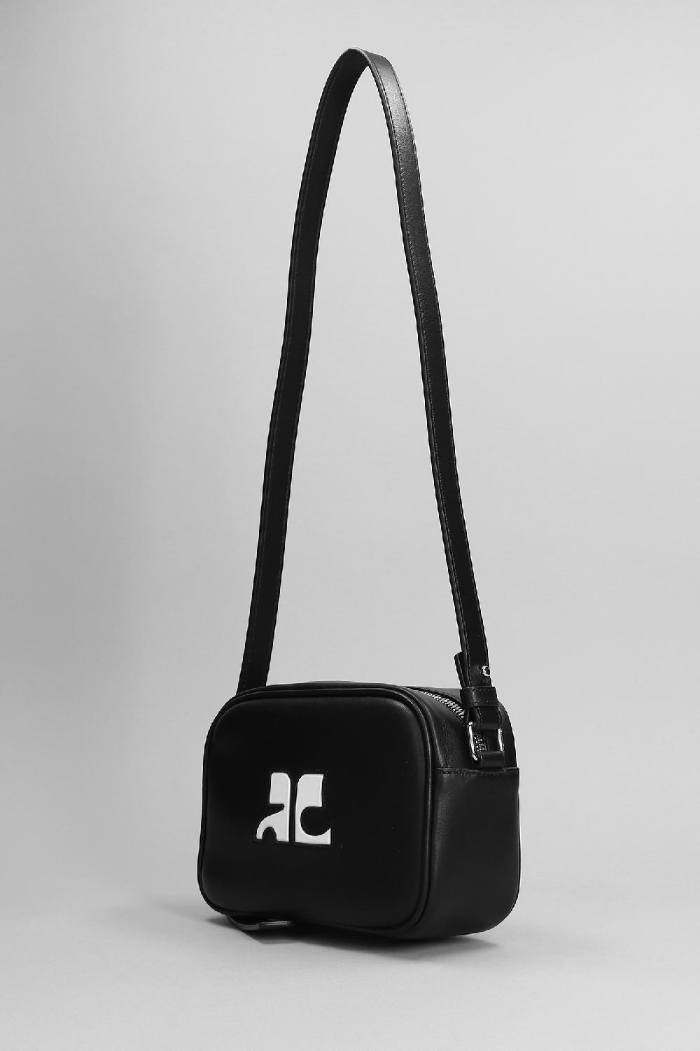 Deliberti Courreges Borsa A Spalla In Pelle Nera Cod. 398976 - Deliberti The Luxury Shopping