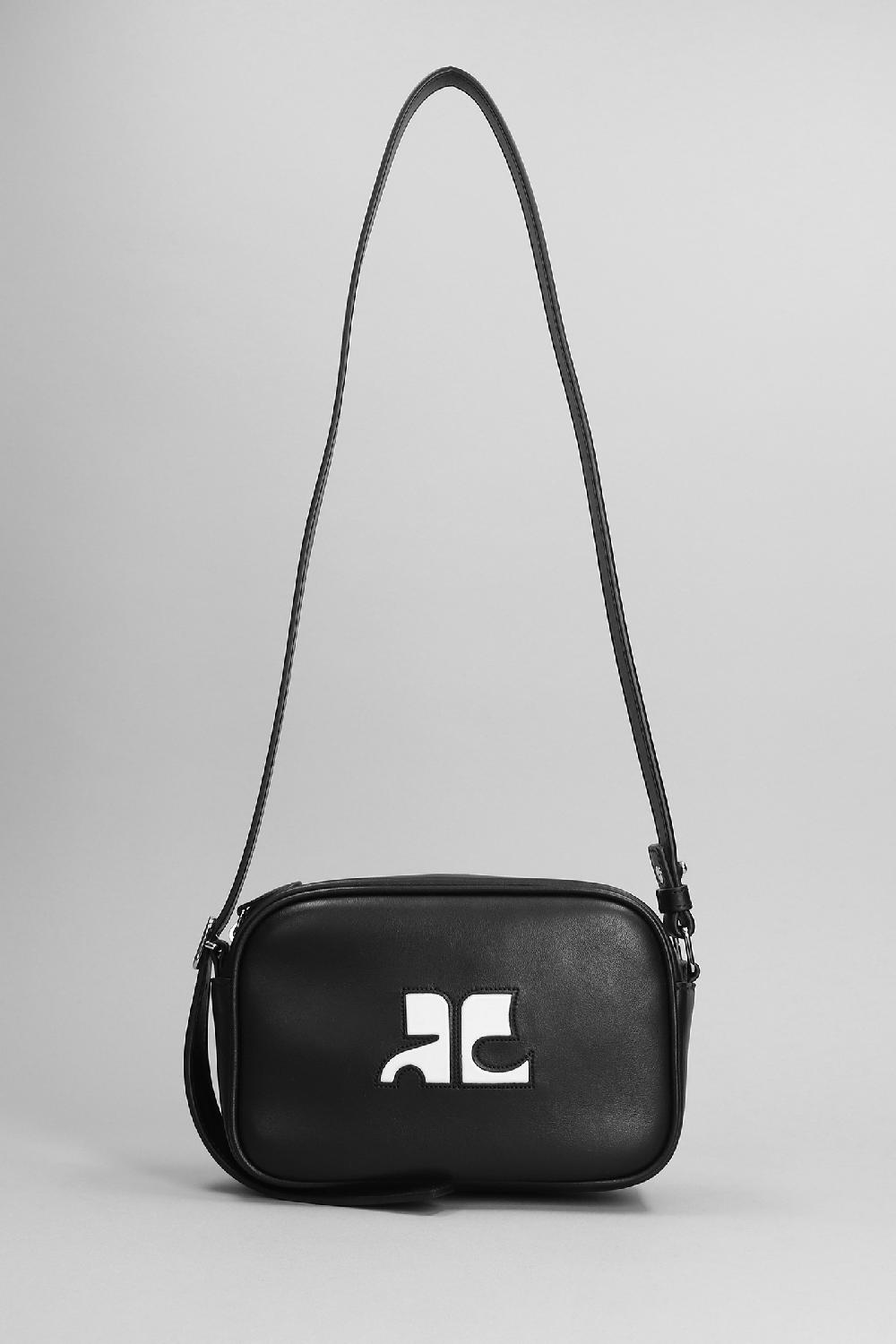Deliberti Courreges Borsa a spalla in pelle nera cod. 398976 - Deliberti The Luxury Shopping