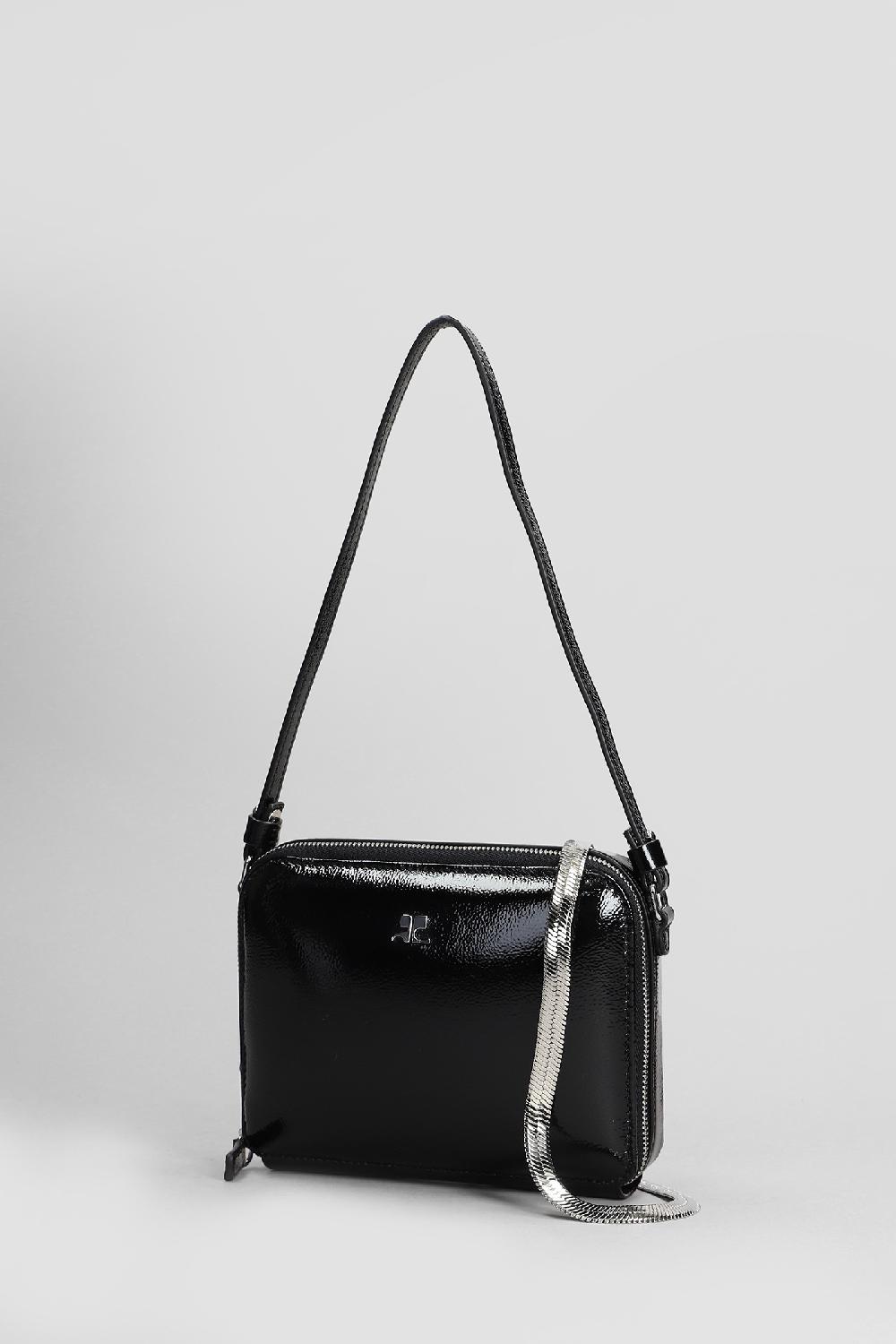 Deliberti Courreges Borsa A Spalla In Pelle Nera Cod. 408107 - Deliberti The Luxury Shopping