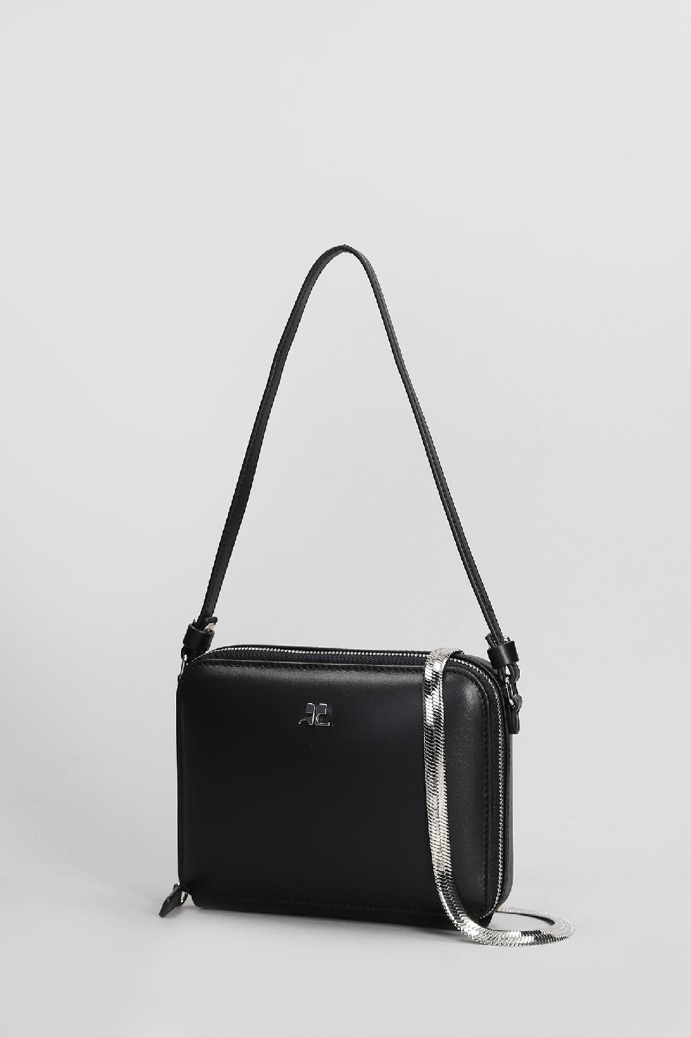 Deliberti Courreges Borsa A Spalla In Pelle Nera Cod. 408109 - Deliberti The Luxury Shopping