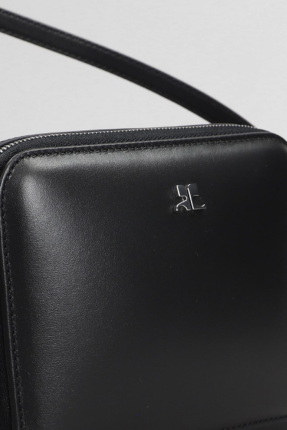 Deliberti Courreges Borsa A Spalla In Pelle Nera Cod. 408109 - Deliberti The Luxury Shopping