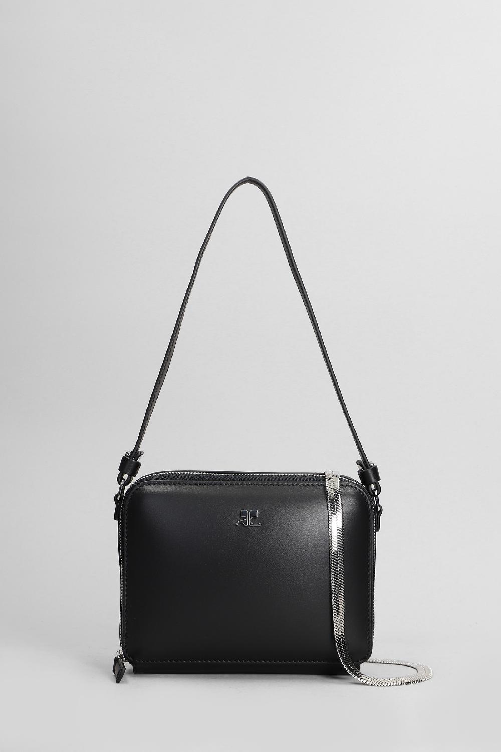 Deliberti Courreges Borsa a spalla in pelle nera cod. 408109 - Deliberti The Luxury Shopping