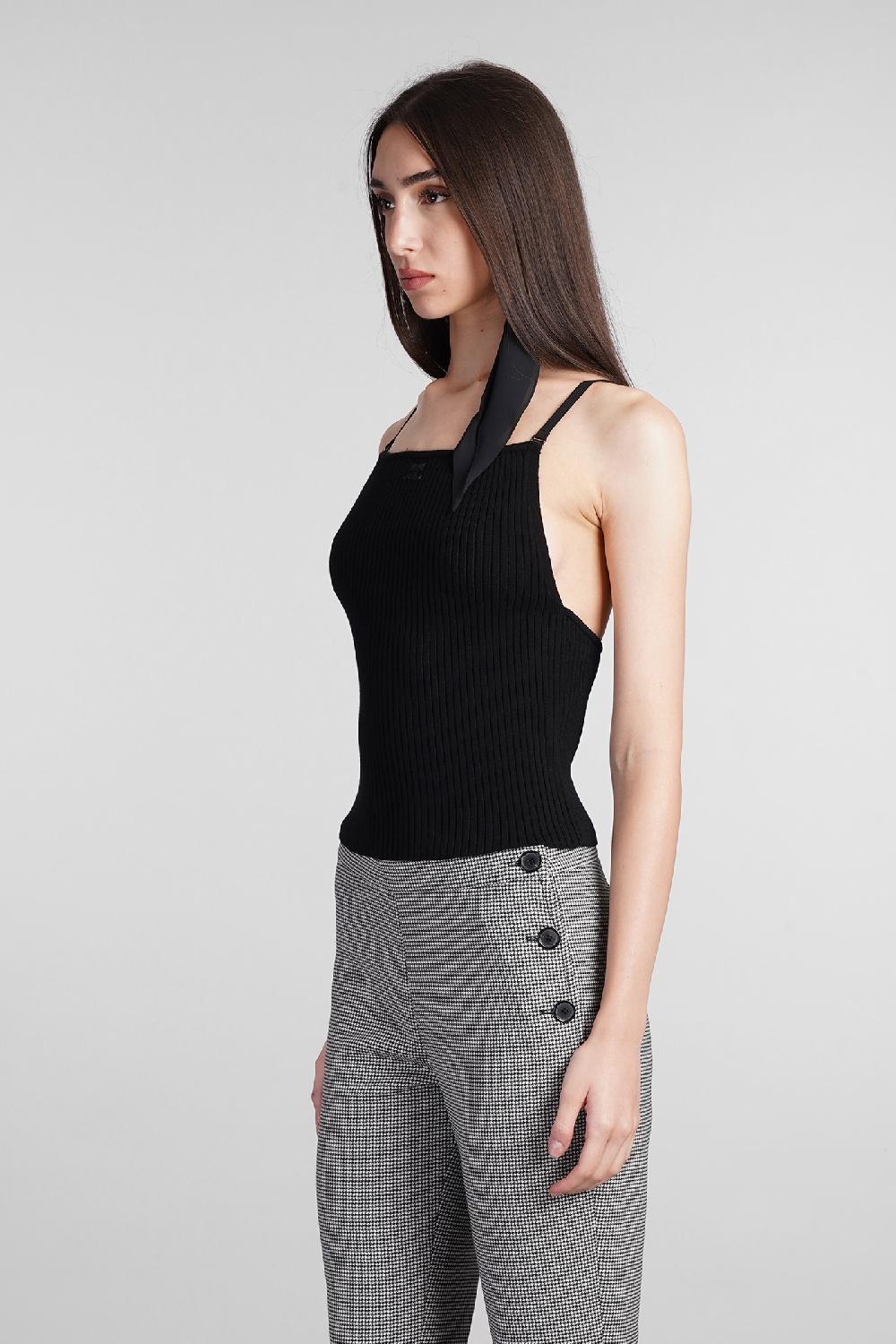 Deliberti Courreges Canotta In Viscosa Nera Cod. 408571 - Deliberti The Luxury Shopping