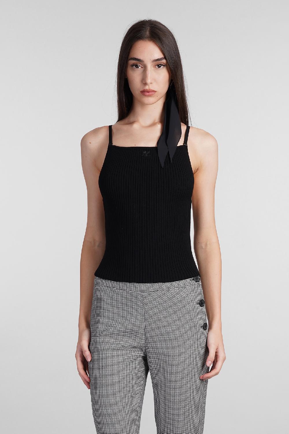 Deliberti Courreges Canotta in viscosa nera cod. 408571 - Deliberti The Luxury Shopping