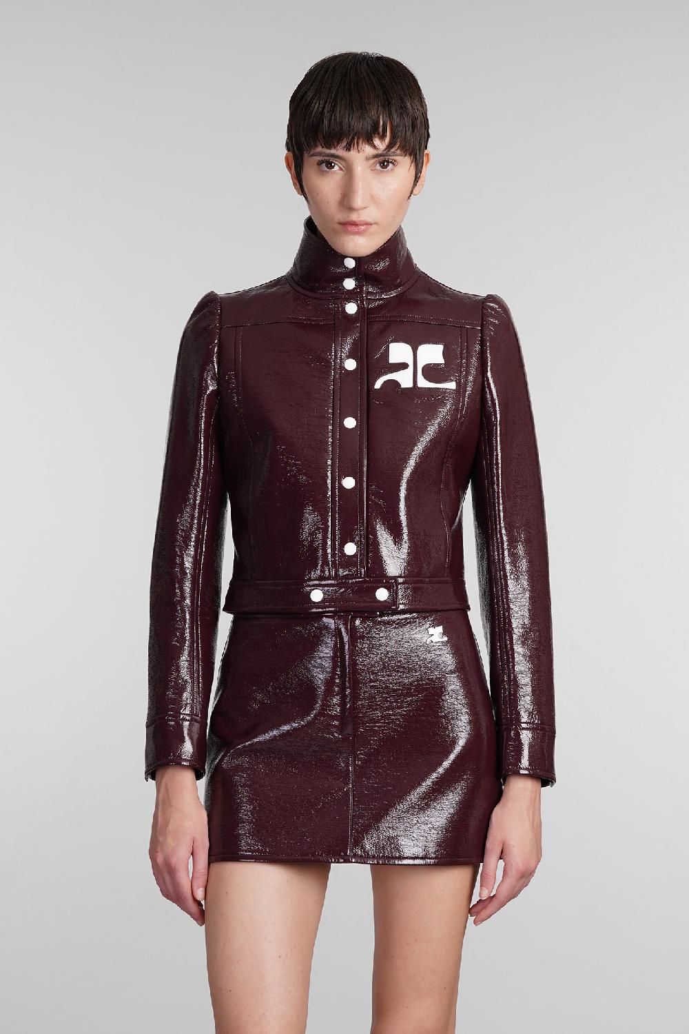 Deliberti Courreges Giacca casual in poliuretano bordeaux cod. 408099 - Deliberti The Luxury Shopping