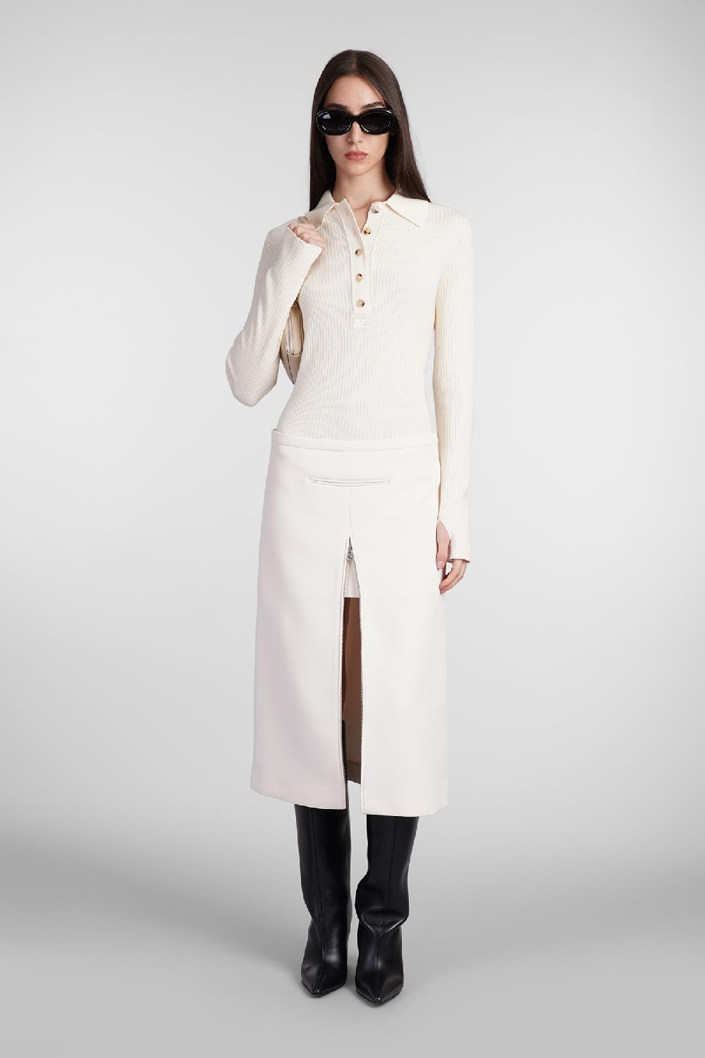 Deliberti Courreges Gonna In Poliestere Beige Cod. 408120 - Deliberti The Luxury Shopping