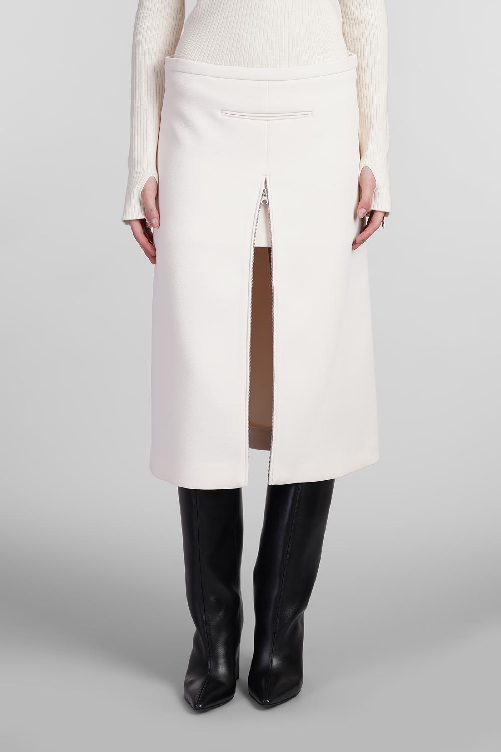 Deliberti Courreges Gonna in poliestere beige cod. 408120 - Deliberti The Luxury Shopping