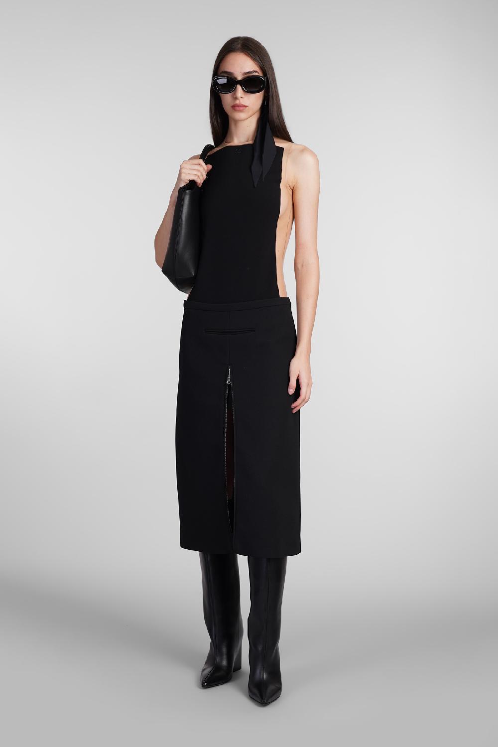 Deliberti Courreges Gonna In Poliestere Nero Cod. 408121 - Deliberti The Luxury Shopping