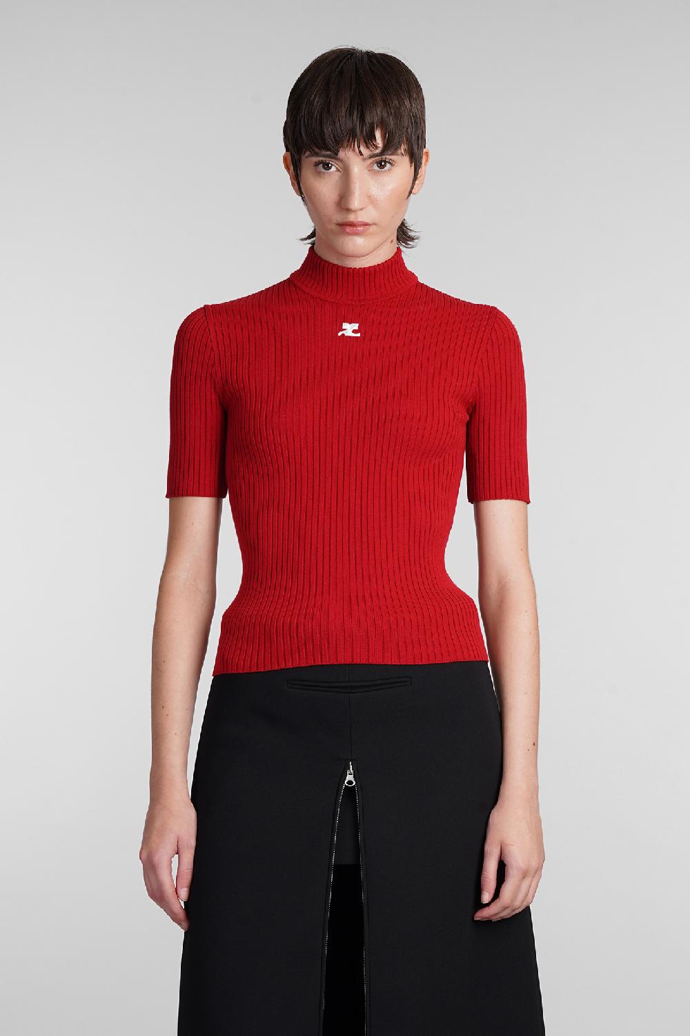 Deliberti Courreges Maglia in viscosa rossa cod. 408096 - Deliberti The Luxury Shopping