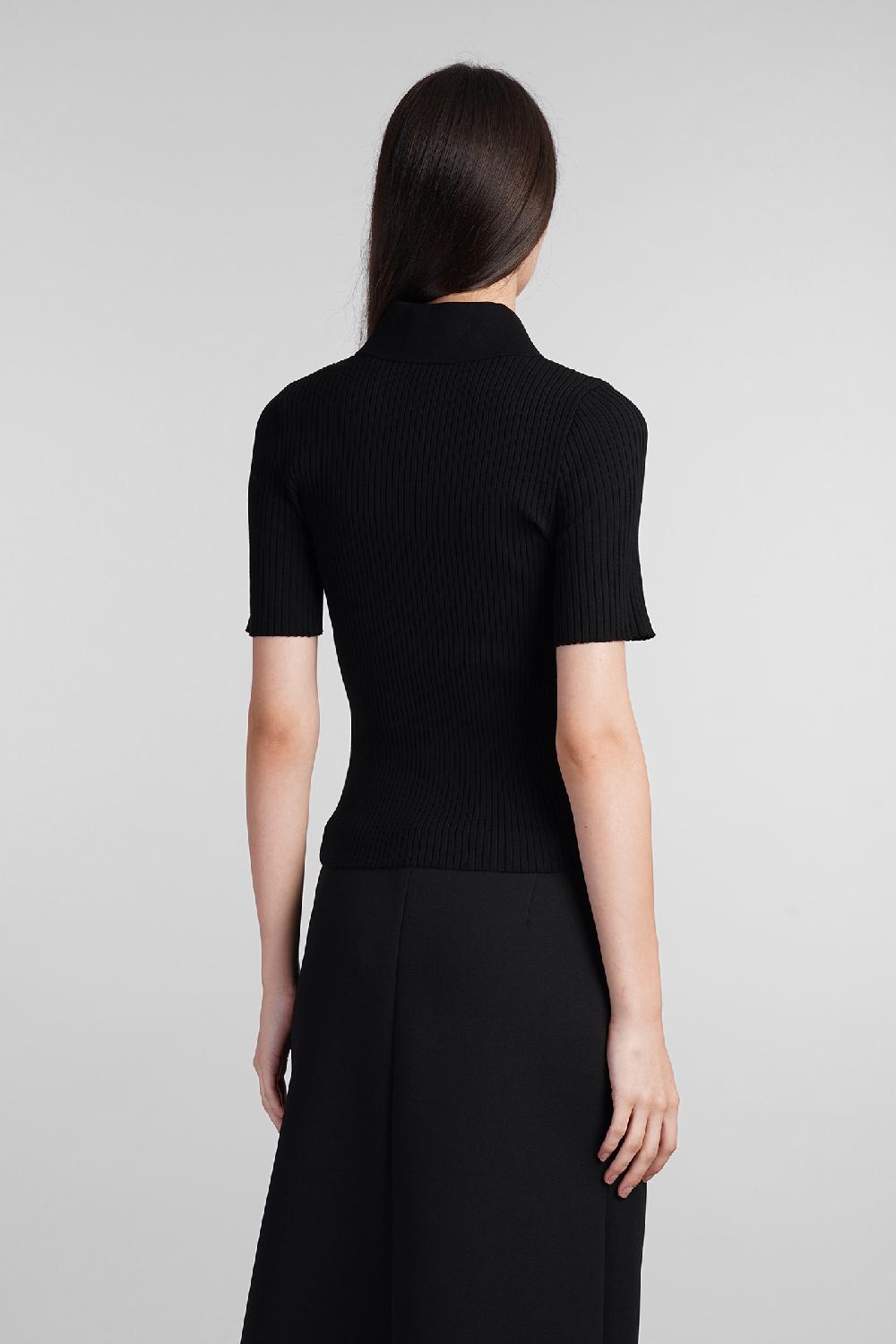Deliberti Courreges Polo In Viscosa Nera Cod. 408561 - Deliberti The Luxury Shopping