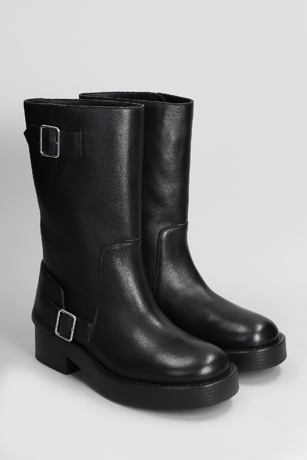 Deliberti Courreges Stivali Tacco Alto Americana Boots In Pelle Nera Cod. 408573 - Deliberti The Luxury Shopping