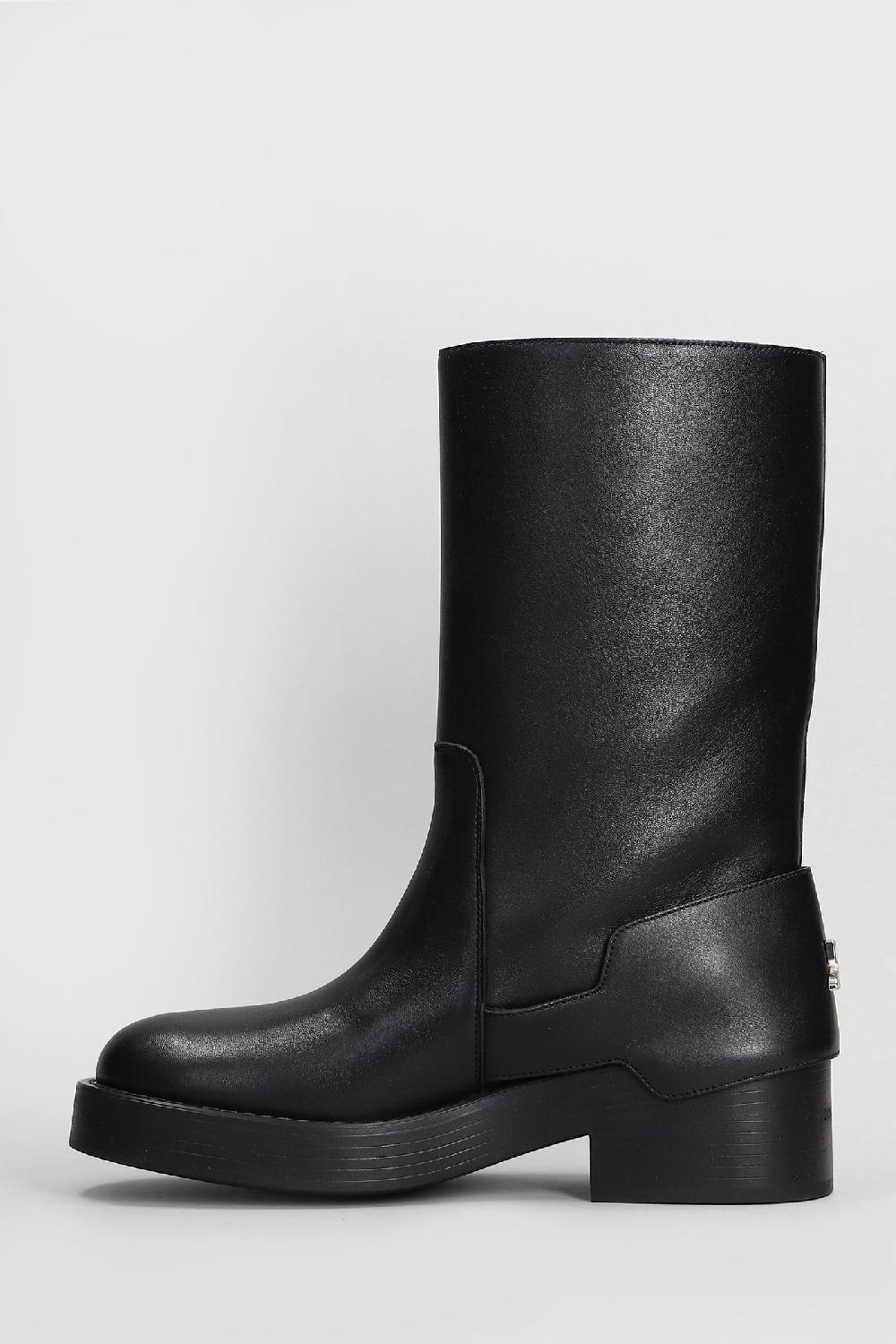 Deliberti Courreges Stivali Tacco Alto Americana Boots In Pelle Nera Cod. 408573 - Deliberti The Luxury Shopping