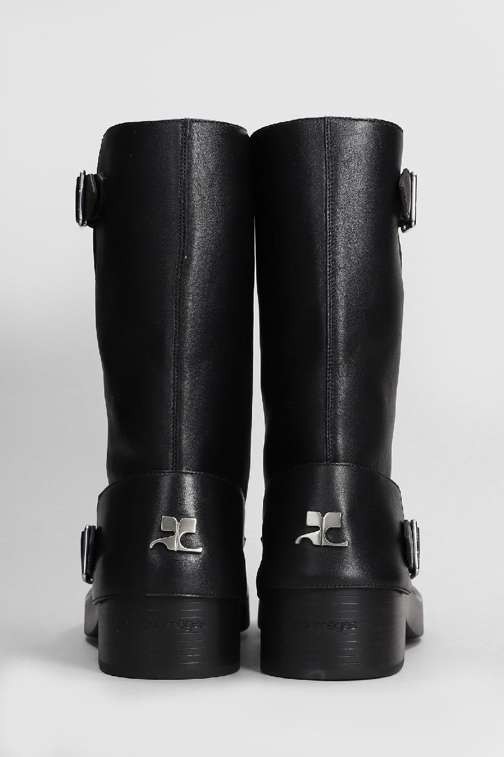 Deliberti Courreges Stivali Tacco Alto Americana Boots In Pelle Nera Cod. 408573 - Deliberti The Luxury Shopping