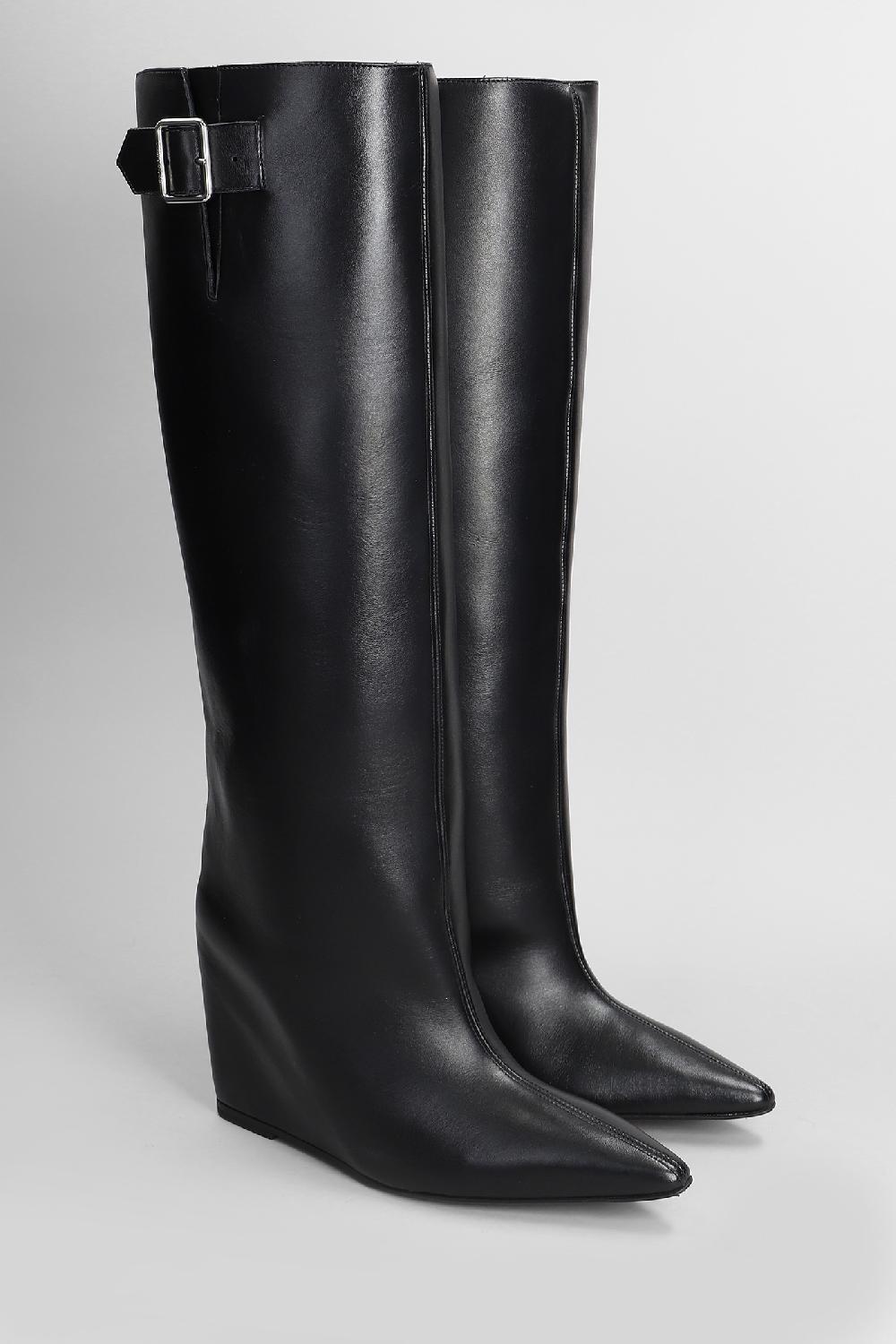 Deliberti Courreges Stivali Tacco Basso Astro Boots In Pelle Nera Cod. 408574 - Deliberti The Luxury Shopping
