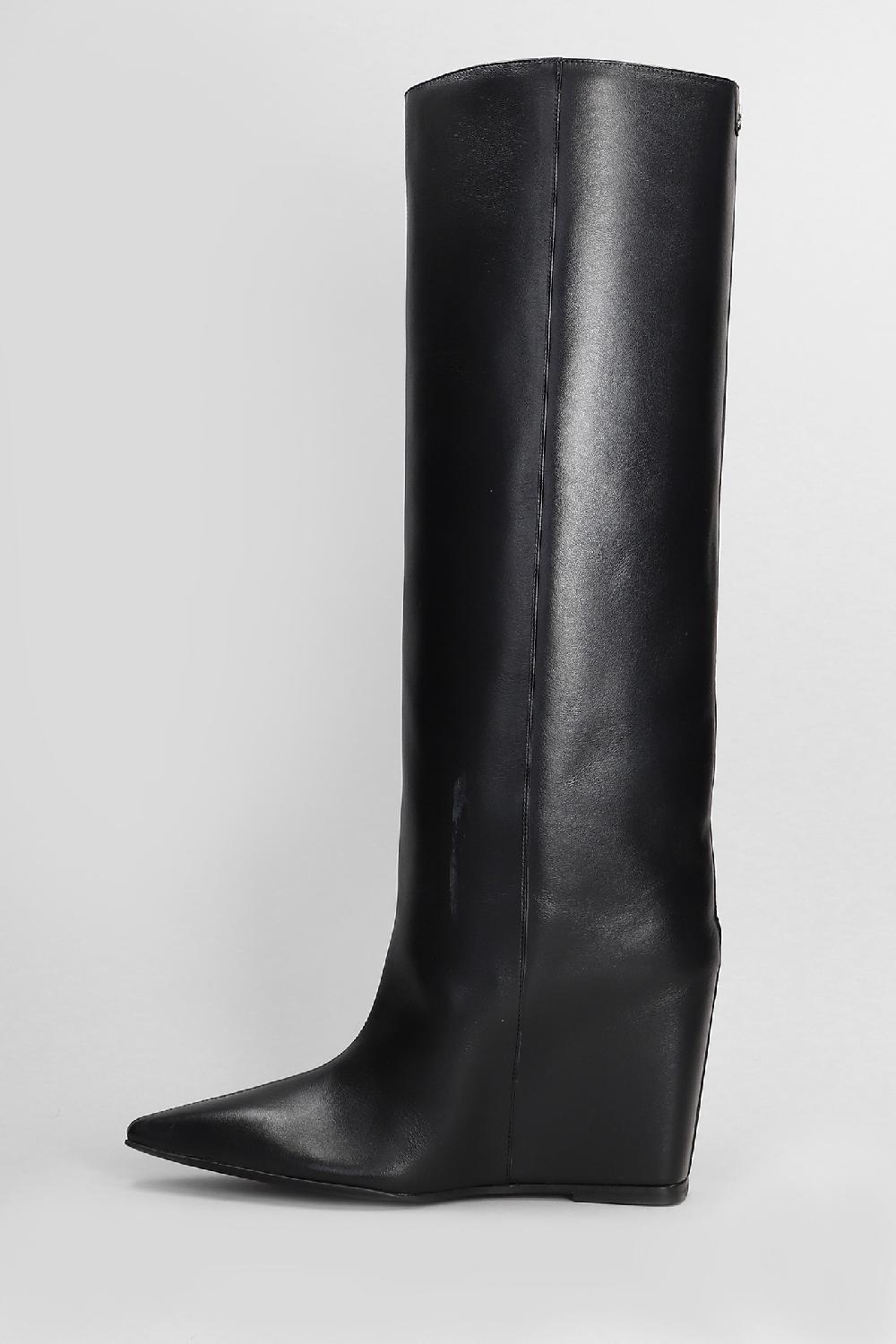 Deliberti Courreges Stivali Tacco Basso Astro Boots In Pelle Nera Cod. 408574 - Deliberti The Luxury Shopping