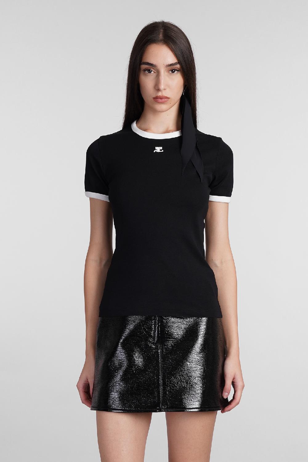 Deliberti Courreges T-shirt in cotone nero cod. 408559 - Deliberti The Luxury Shopping