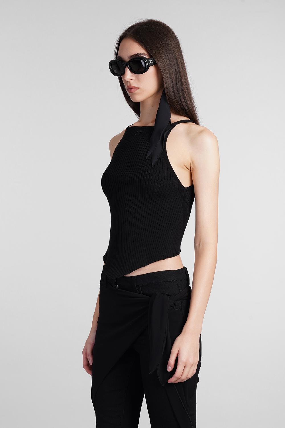 Deliberti Courreges Topwear In Viscosa Nera Cod. 408562 - Deliberti The Luxury Shopping