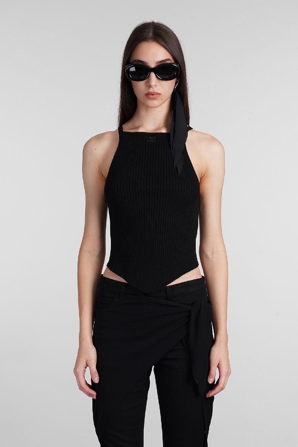 Deliberti Courreges Topwear in viscosa nera cod. 408562 - Deliberti The Luxury Shopping