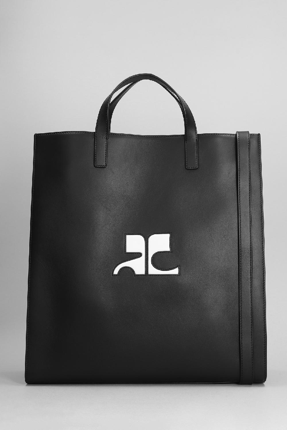 Deliberti Courreges Tote in pelle nera cod. 398510 - Deliberti The Luxury Shopping