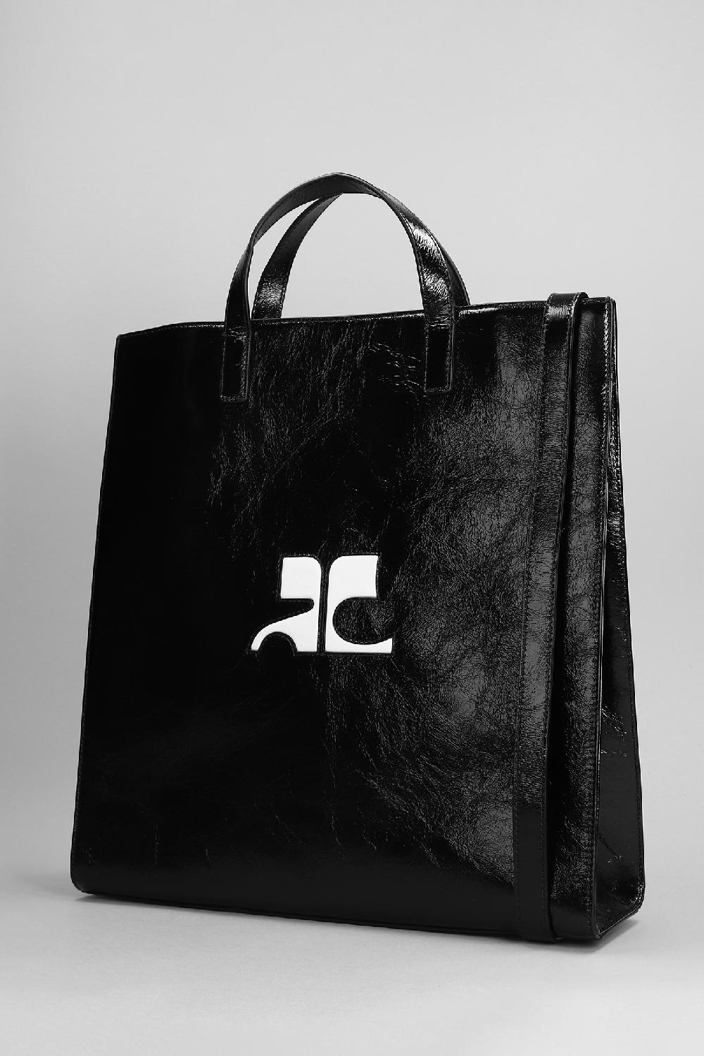 Deliberti Courreges Tote In Vernice Nera Cod. 398511 - Deliberti The Luxury Shopping