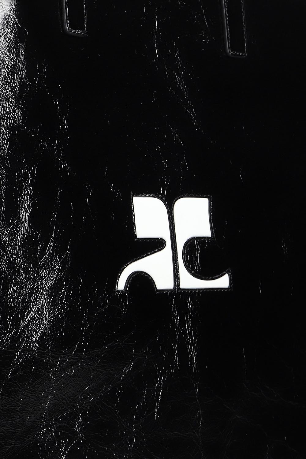 Deliberti Courreges Tote In Vernice Nera Cod. 398511 - Deliberti The Luxury Shopping