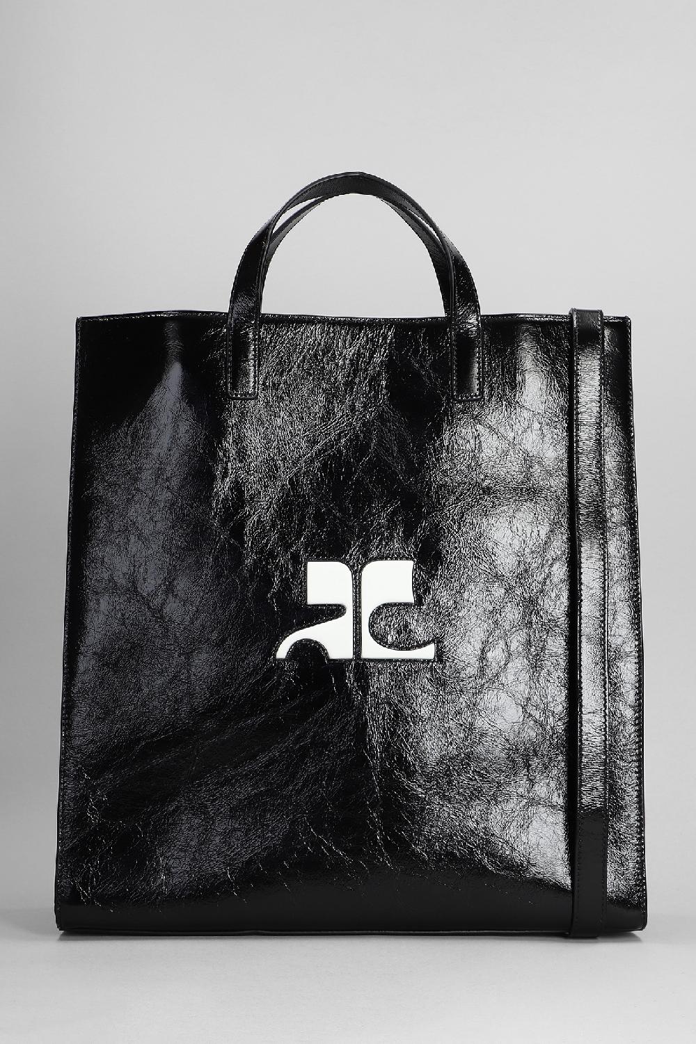 Deliberti Courreges Tote in vernice nera cod. 398511 - Deliberti The Luxury Shopping