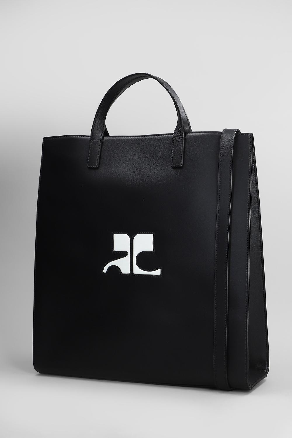 Deliberti Courreges Tote Reedition Leather In Pelle Nera Cod. 408552 - Deliberti The Luxury Shopping