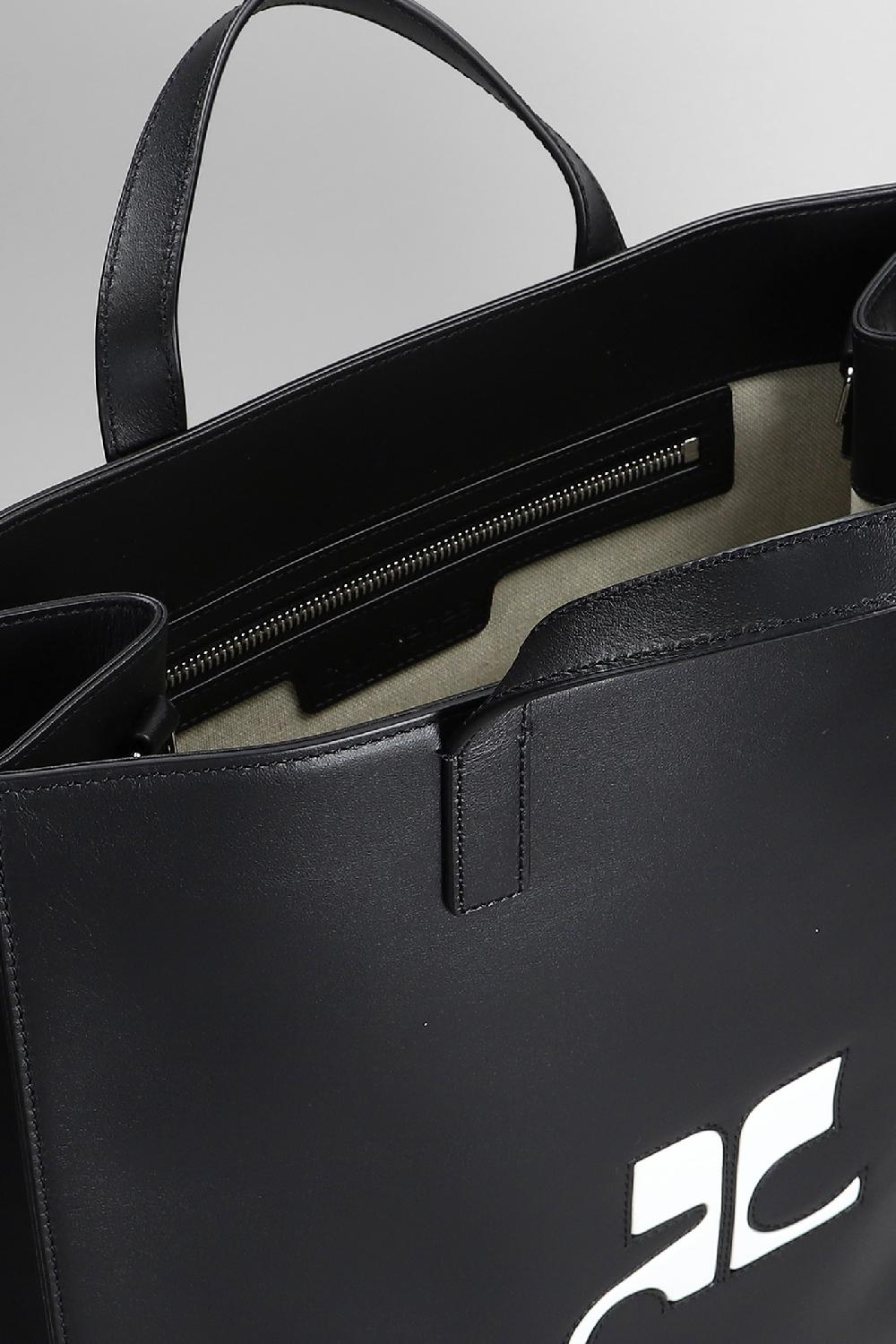 Deliberti Courreges Tote Reedition Leather In Pelle Nera Cod. 408552 - Deliberti The Luxury Shopping