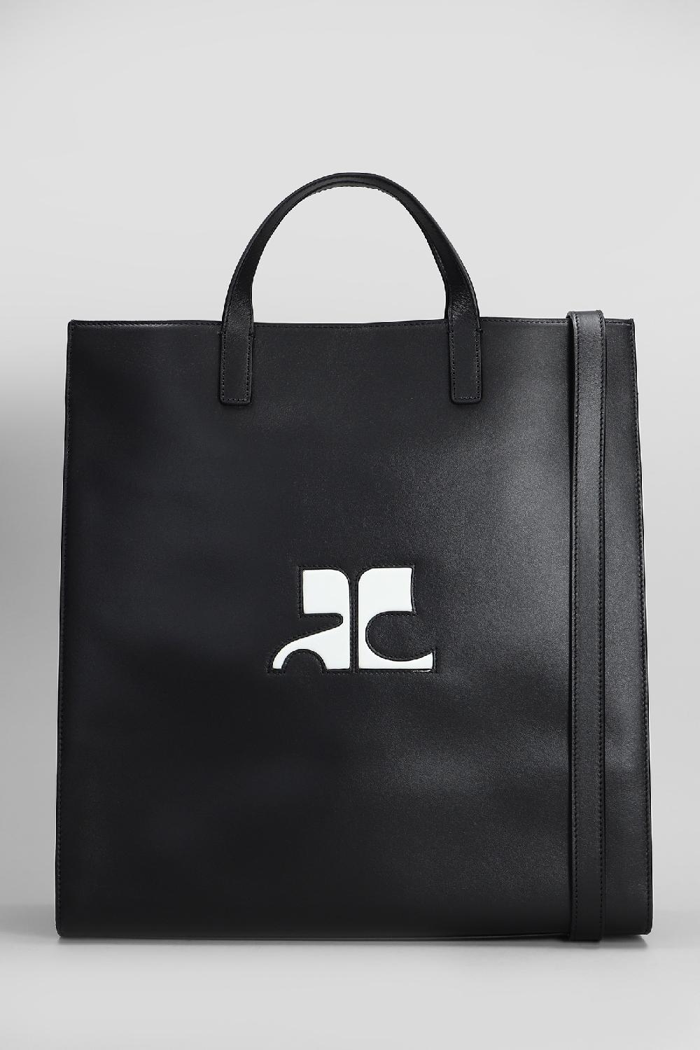 Deliberti Courreges Tote Reedition Leather In Pelle Nera Cod. 408552 - Deliberti The Luxury Shopping
