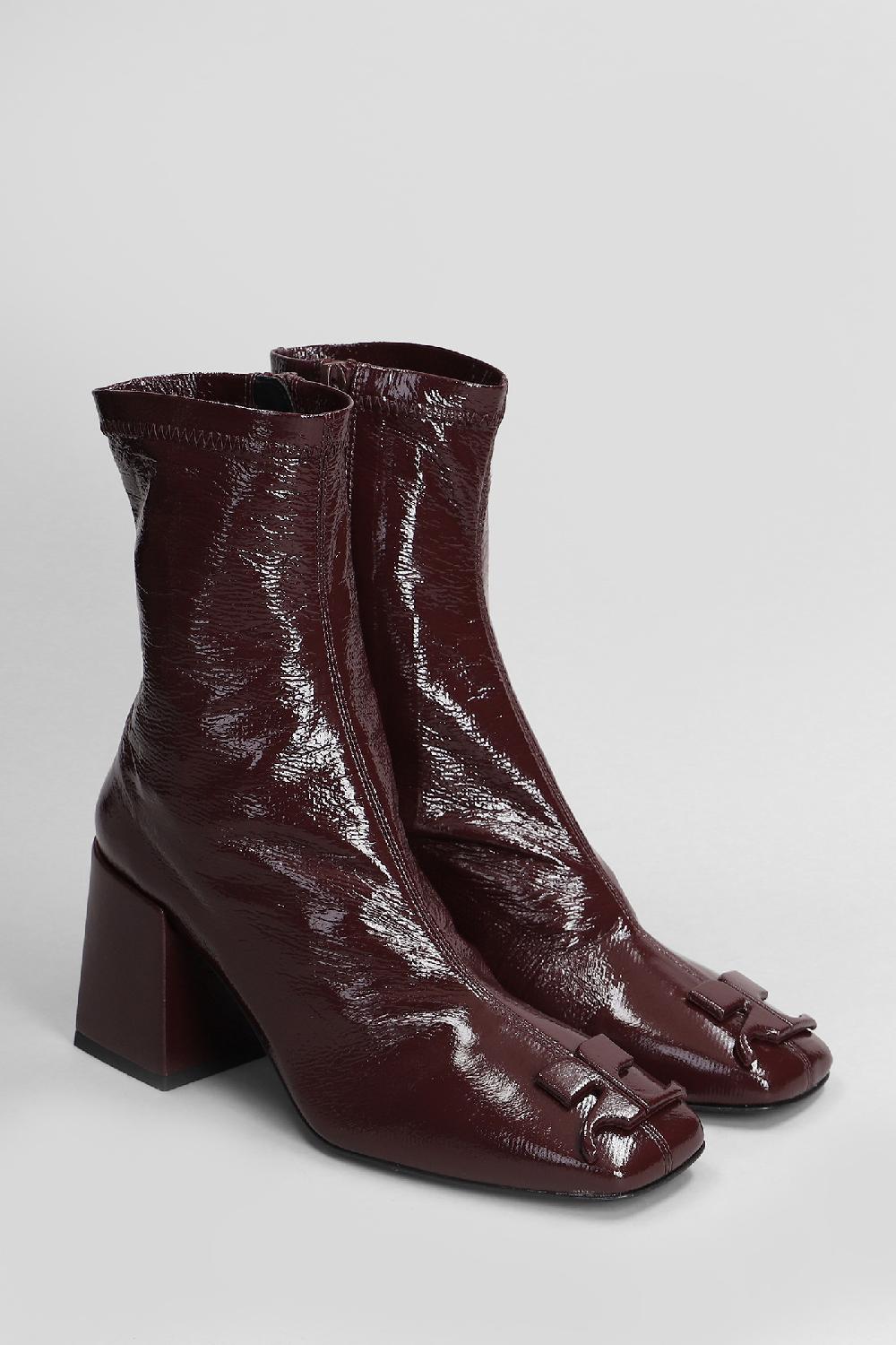 Deliberti Courreges Tronchetti In Pelle Bordeaux Cod. 408091 - Deliberti The Luxury Shopping