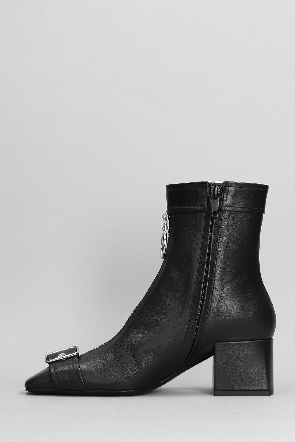 Deliberti Courreges Tronchetti Tacco Basso In Pelle Nera Cod. 392998 - Deliberti The Luxury Shopping