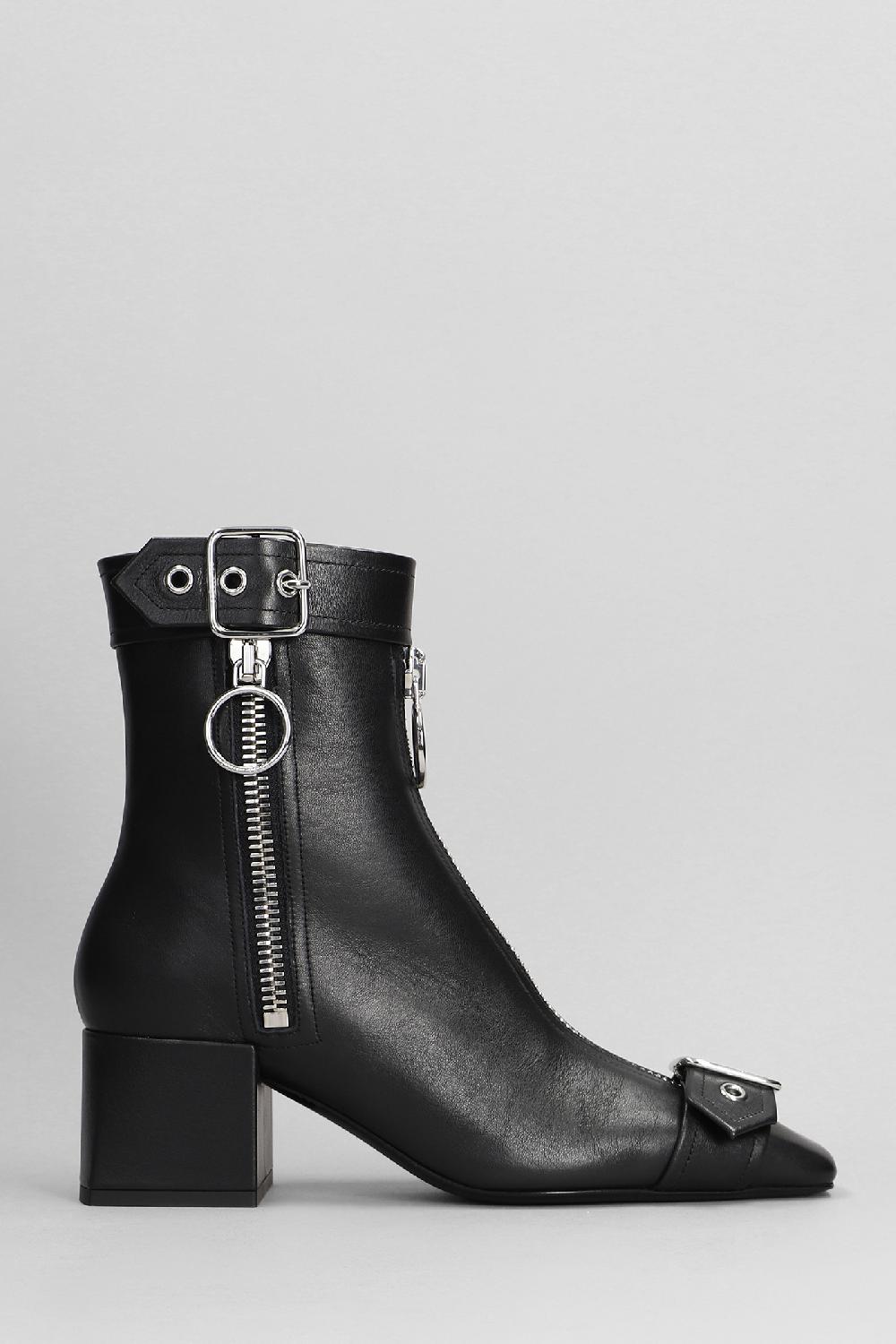 Deliberti Courreges Tronchetti tacco basso in pelle nera cod. 392998 - Deliberti The Luxury Shopping