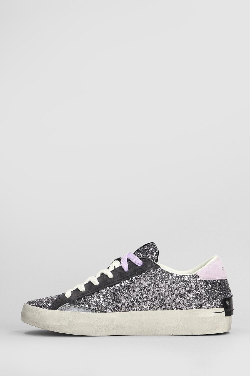 Deliberti Crime Sneakers Distressed In Glitter Viola Cod. 408212 - Deliberti The Luxury Shopping