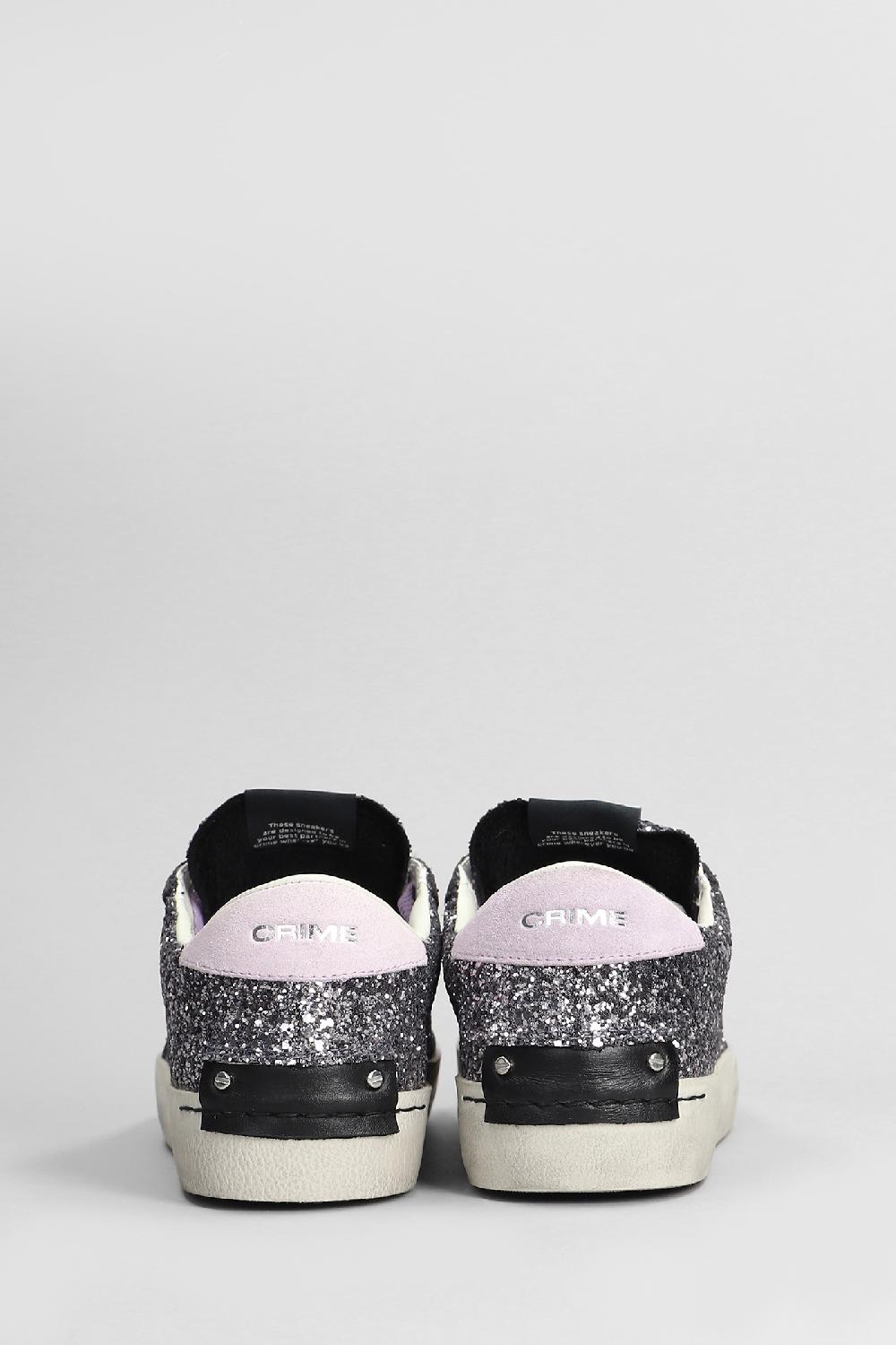 Deliberti Crime Sneakers Distressed In Glitter Viola Cod. 408212 - Deliberti The Luxury Shopping