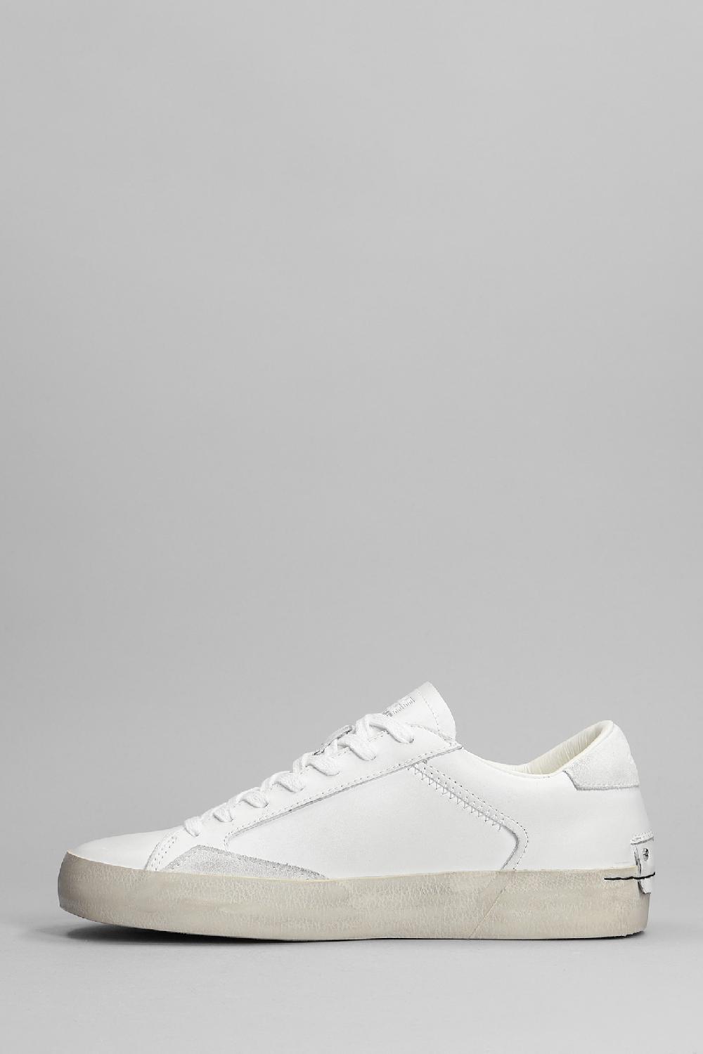 Deliberti Crime Sneakers Distressed In Pelle Bianca Cod. 368048 - Deliberti The Luxury Shopping
