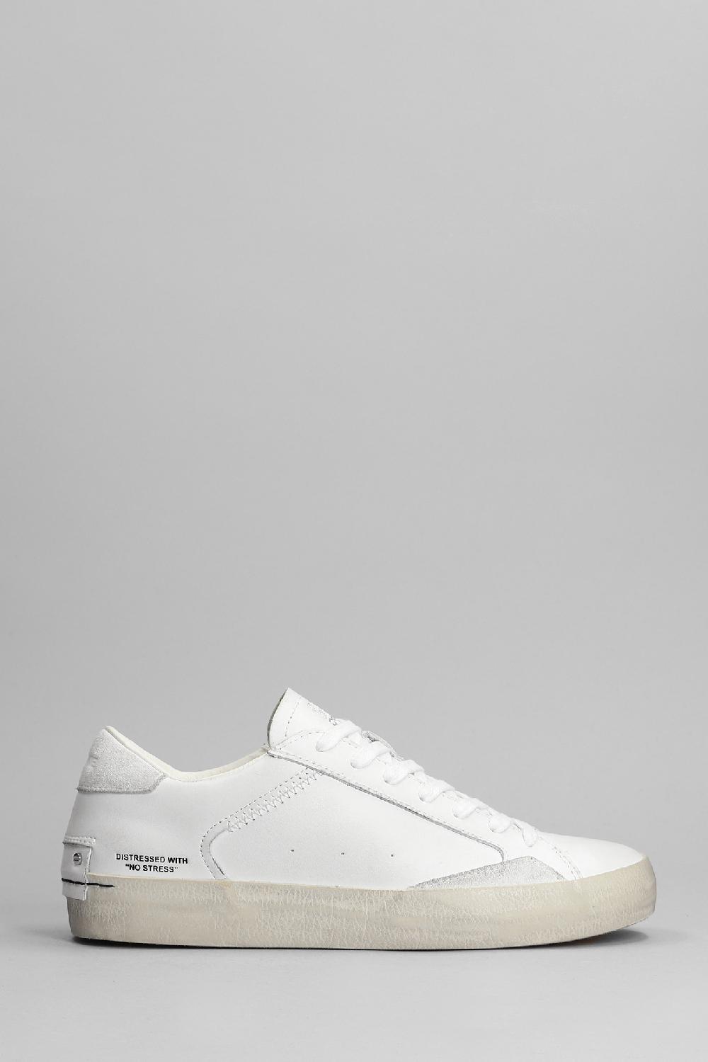 Deliberti Crime Sneakers distressed in pelle bianca cod. 368048 - Deliberti The Luxury Shopping