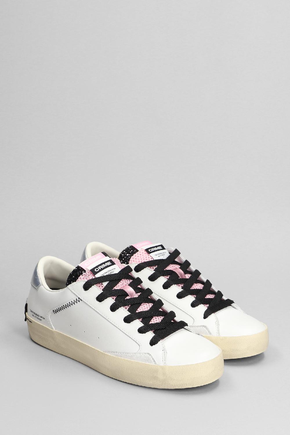 Deliberti Crime Sneakers Distressed In Pelle Bianca Cod. 402603 - Deliberti The Luxury Shopping