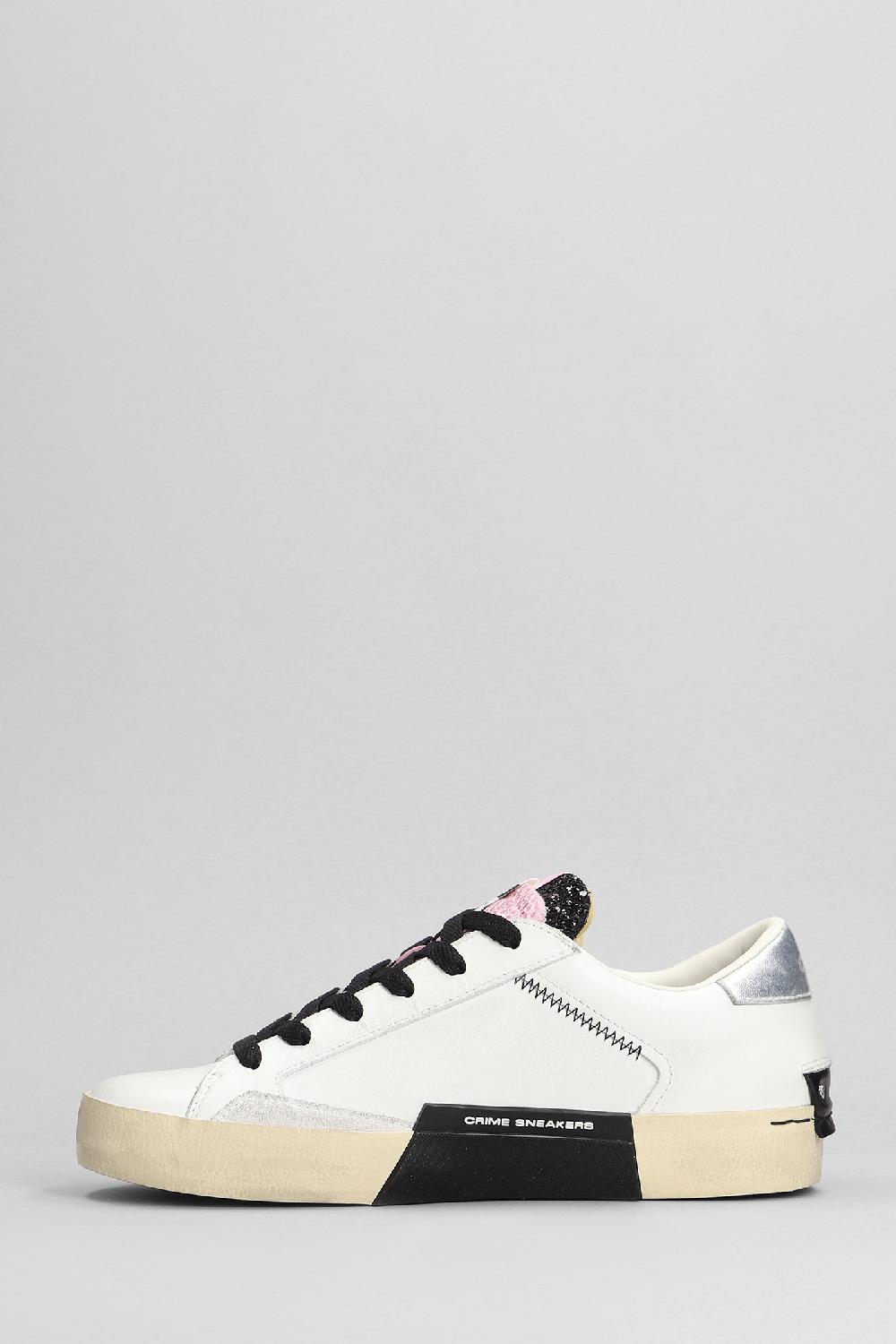 Deliberti Crime Sneakers Distressed In Pelle Bianca Cod. 402603 - Deliberti The Luxury Shopping