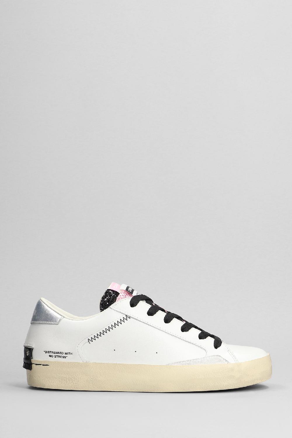 Deliberti Crime Sneakers distressed in pelle bianca cod. 402603 - Deliberti The Luxury Shopping
