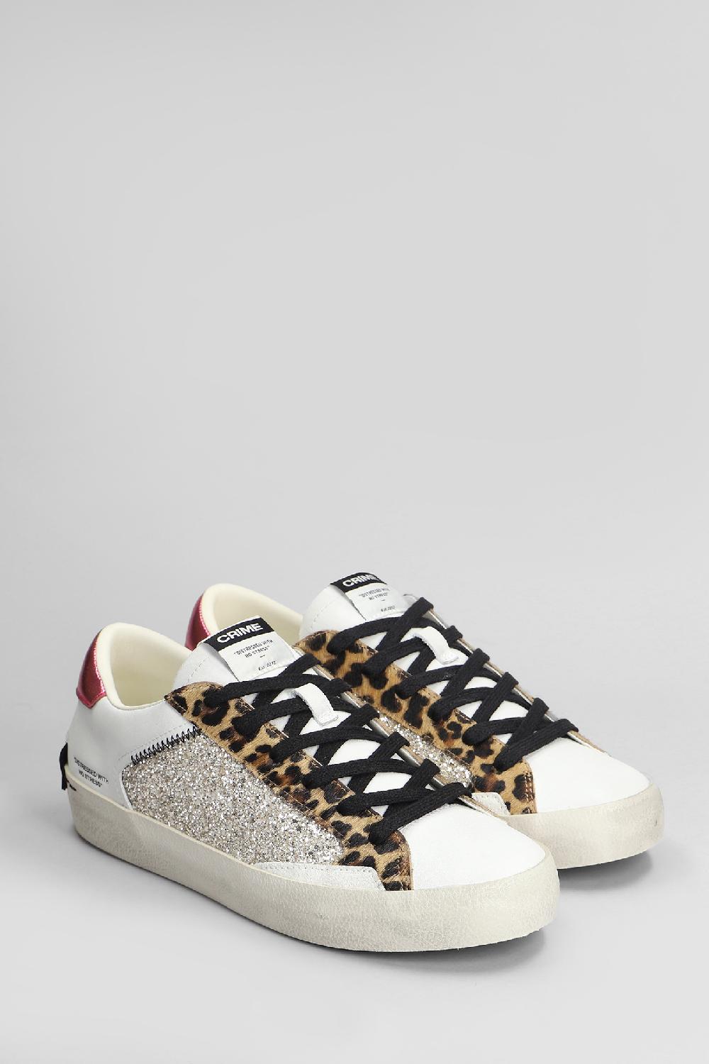 Deliberti Crime Sneakers Distressed In Pelle Bianca Cod. 407971 - Deliberti The Luxury Shopping