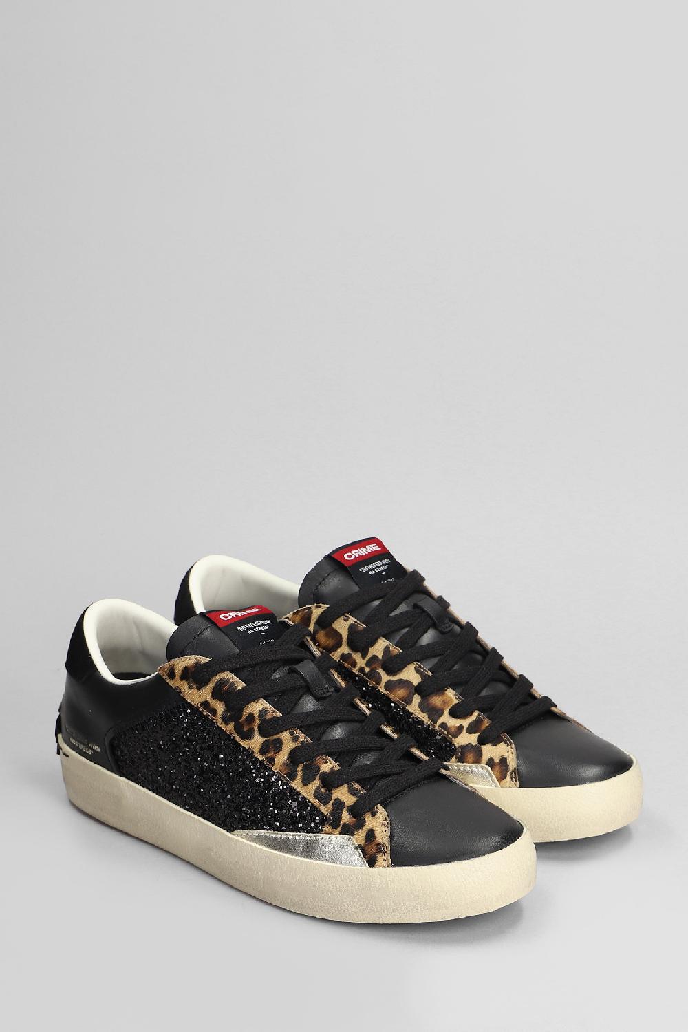 Deliberti Crime Sneakers Distressed In Pelle Nera Cod. 403881 - Deliberti The Luxury Shopping