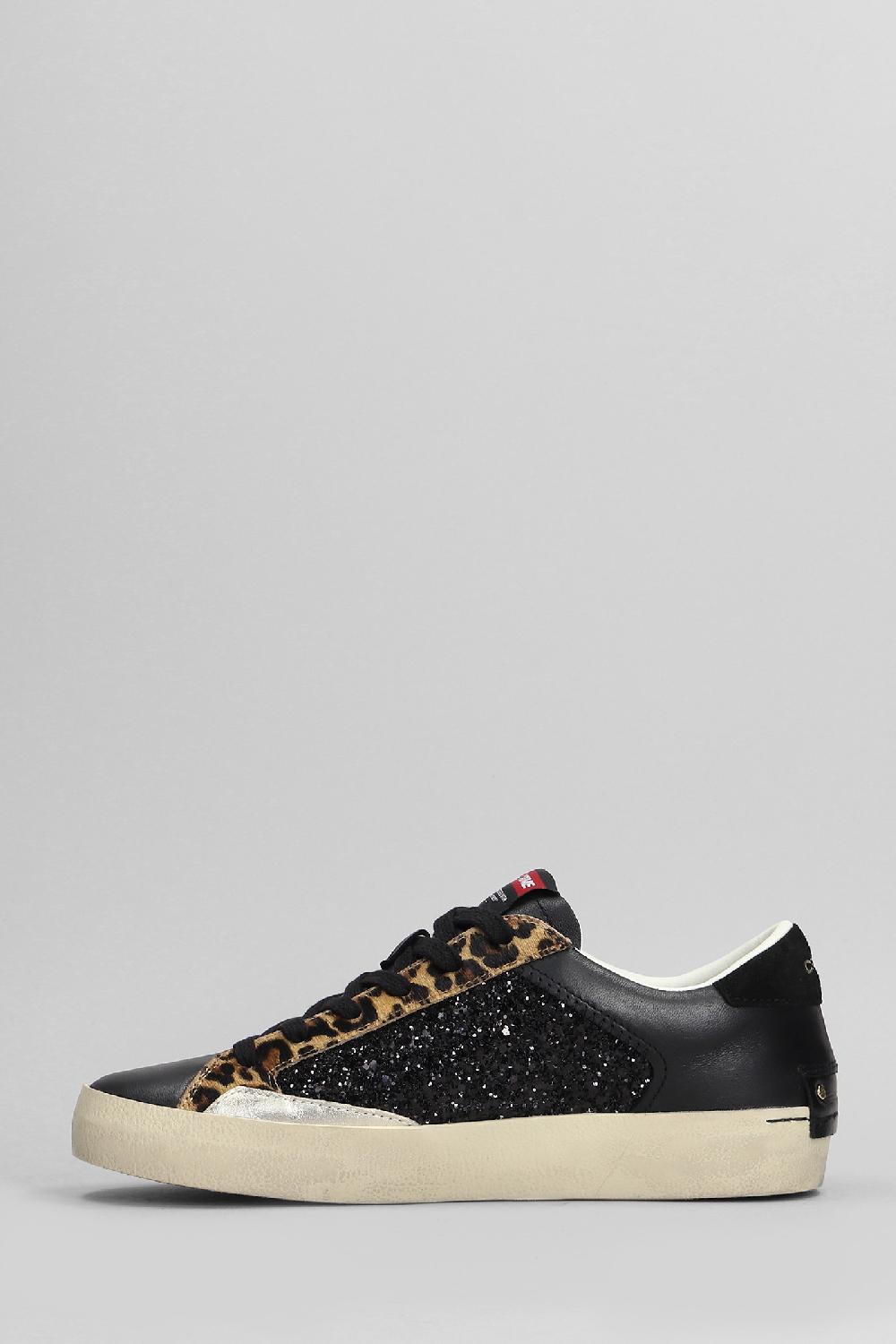Deliberti Crime Sneakers Distressed In Pelle Nera Cod. 403881 - Deliberti The Luxury Shopping