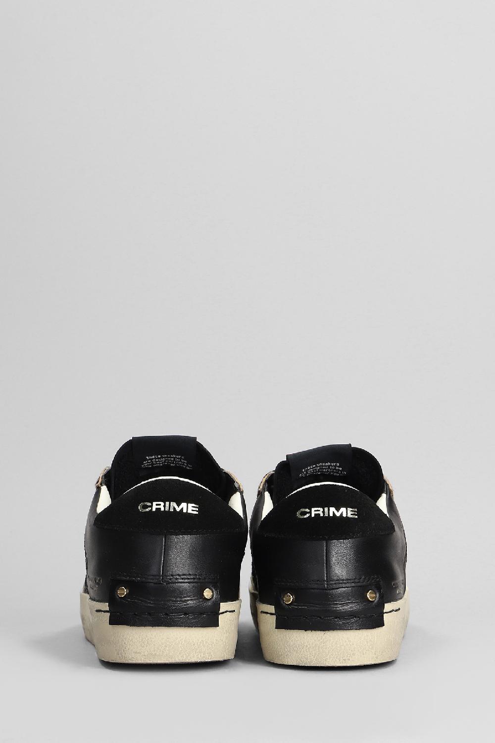 Deliberti Crime Sneakers Distressed In Pelle Nera Cod. 403881 - Deliberti The Luxury Shopping