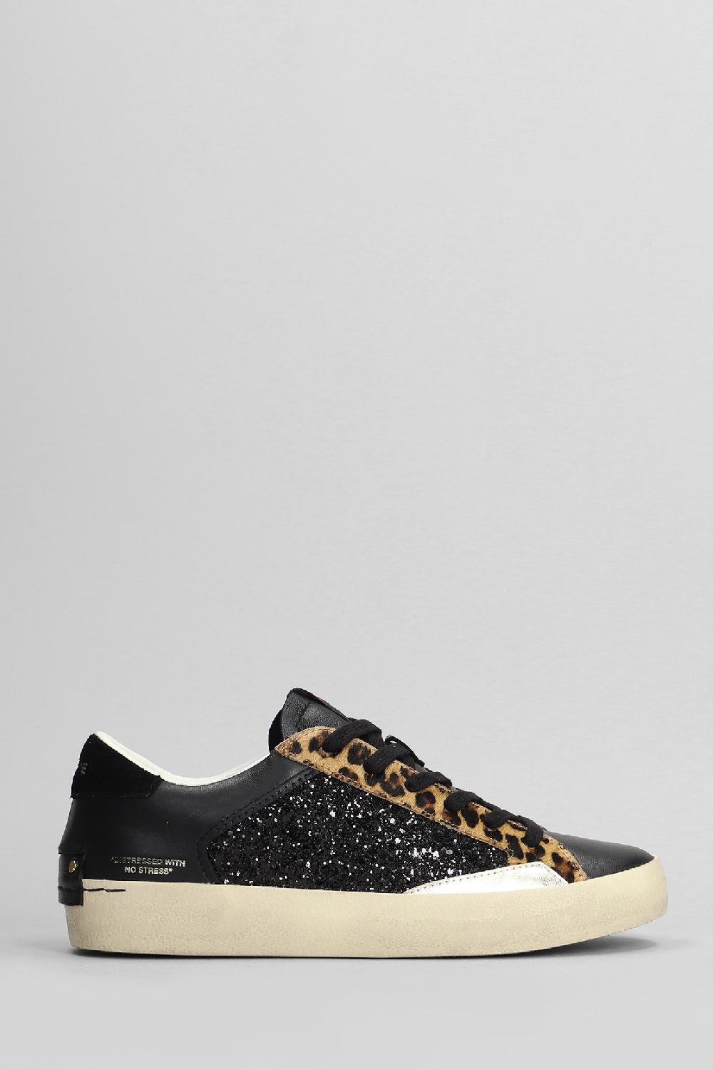 Deliberti Crime Sneakers distressed in pelle nera cod. 403881 - Deliberti The Luxury Shopping